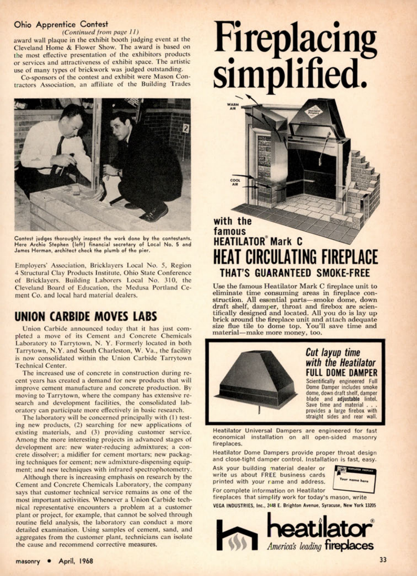 Masonry Magazine April 1968 Page. 33