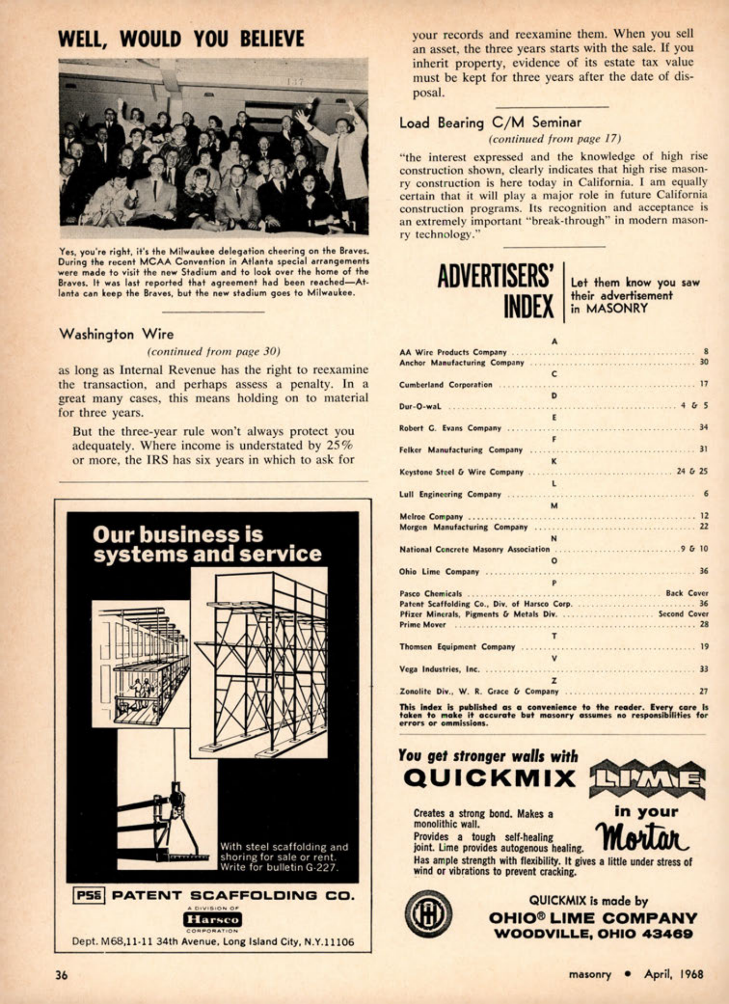 Masonry Magazine April 1968 Page. 36