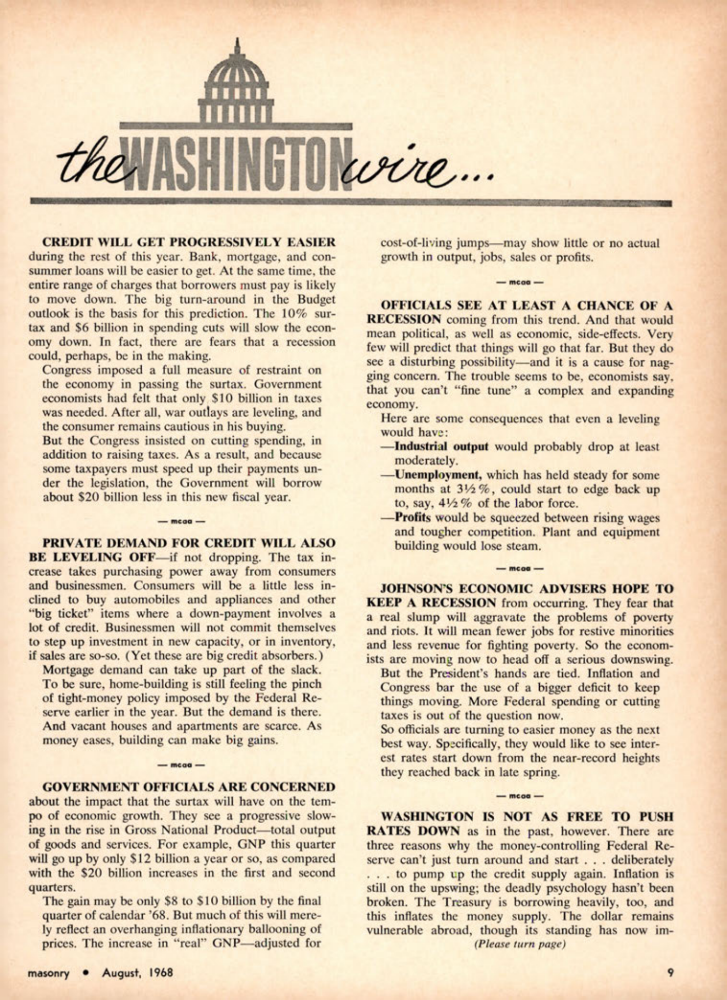 Masonry Magazine August 1968 Page. 9