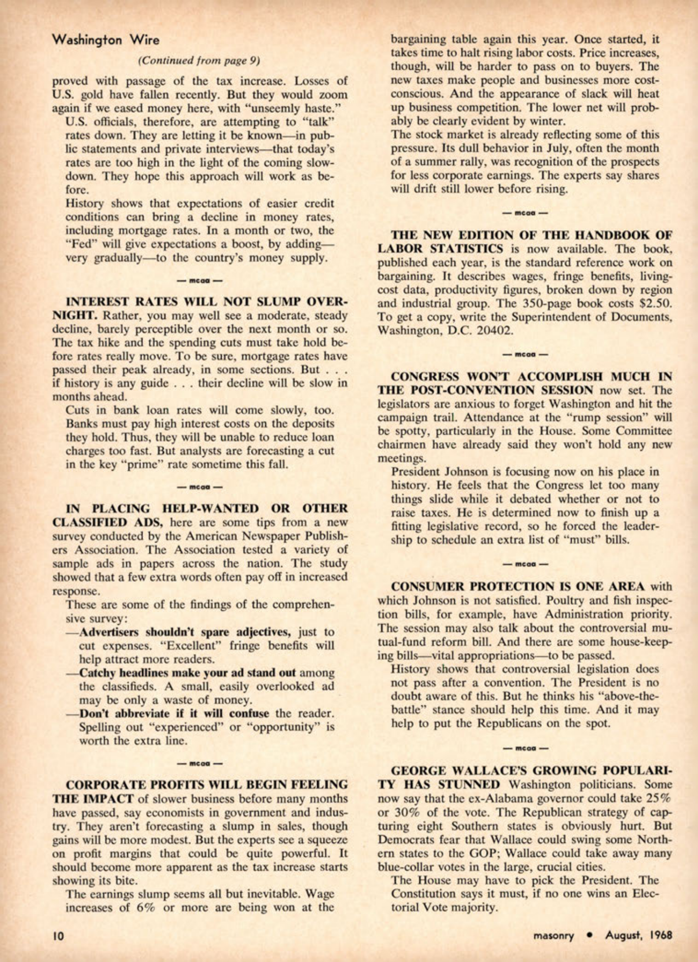 Masonry Magazine August 1968 Page. 10