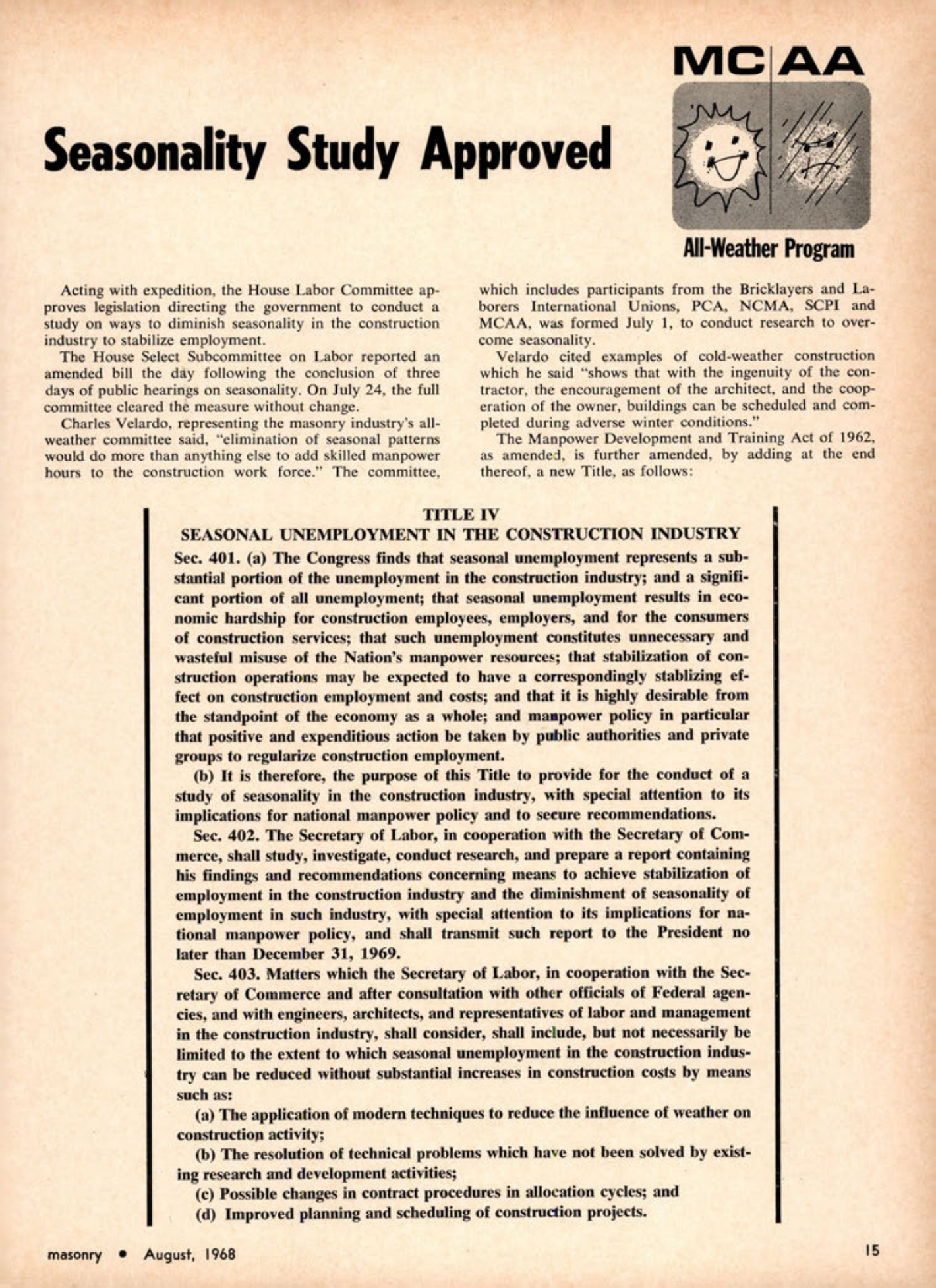 Masonry Magazine August 1968 Page. 15