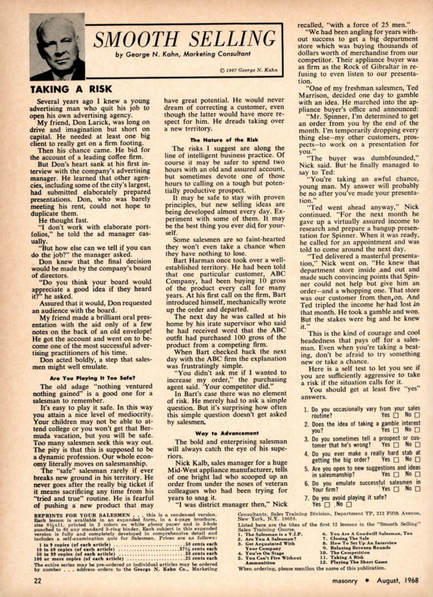 Masonry Magazine August 1968 Page. 22
