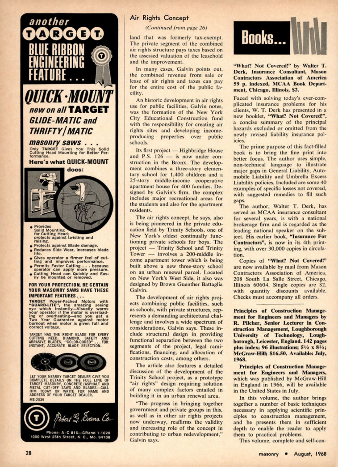 Masonry Magazine August 1968 Page. 28