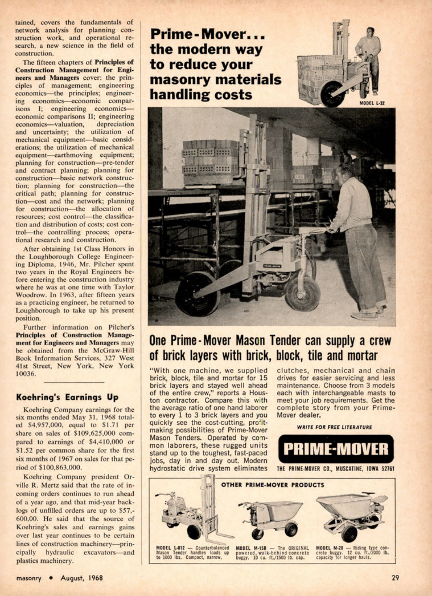 Masonry Magazine August 1968 Page. 29