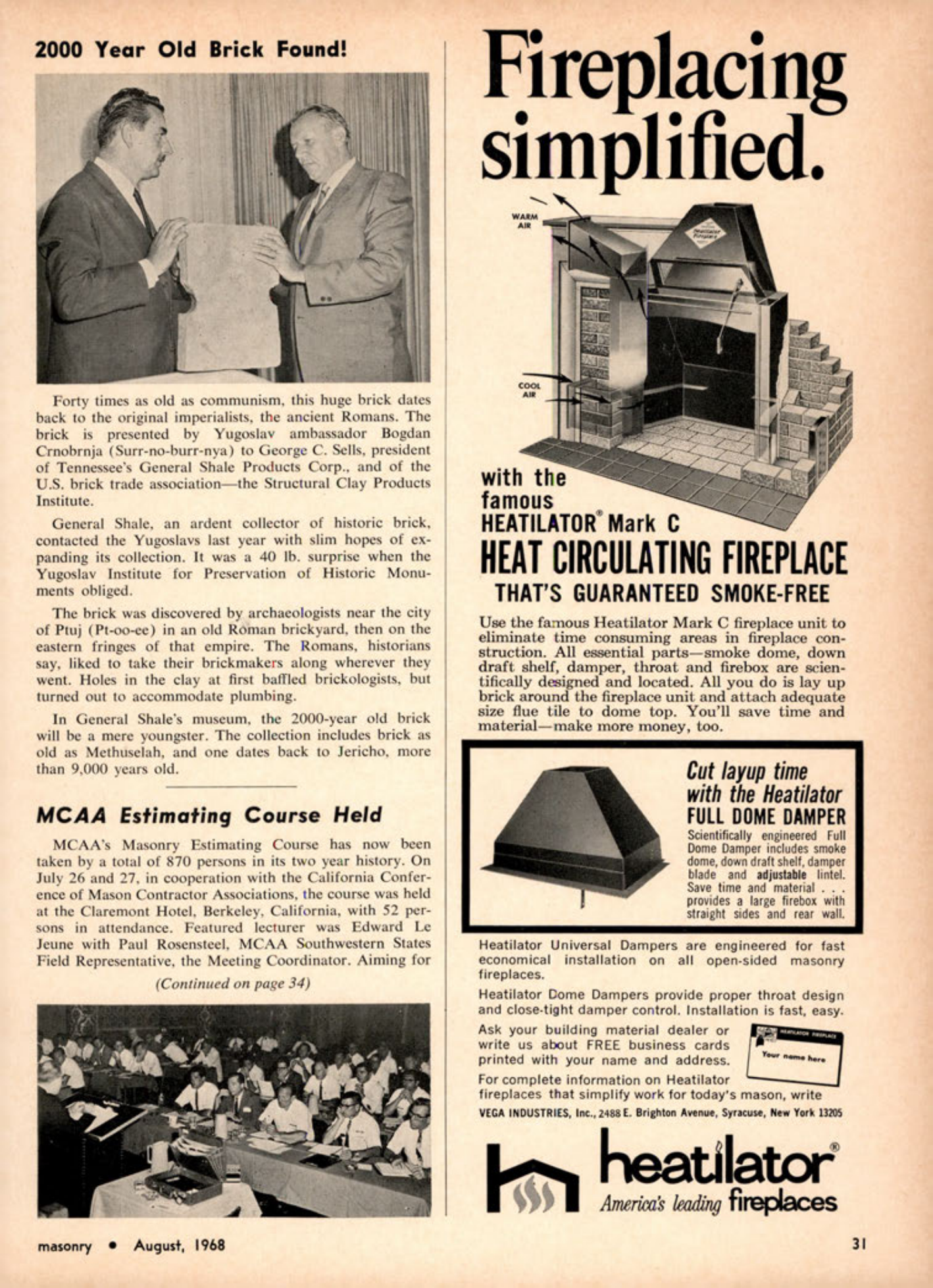 Masonry Magazine August 1968 Page. 31
