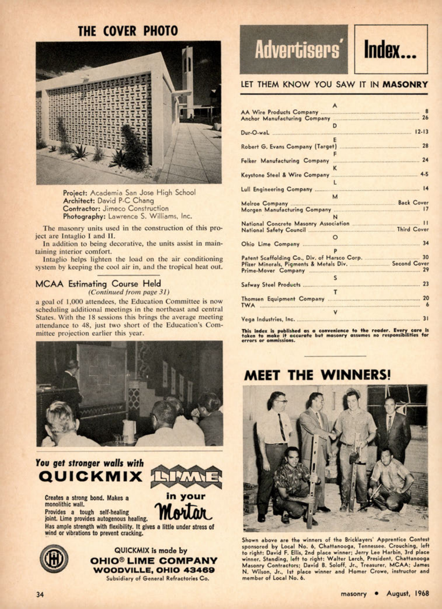 Masonry Magazine August 1968 Page. 34