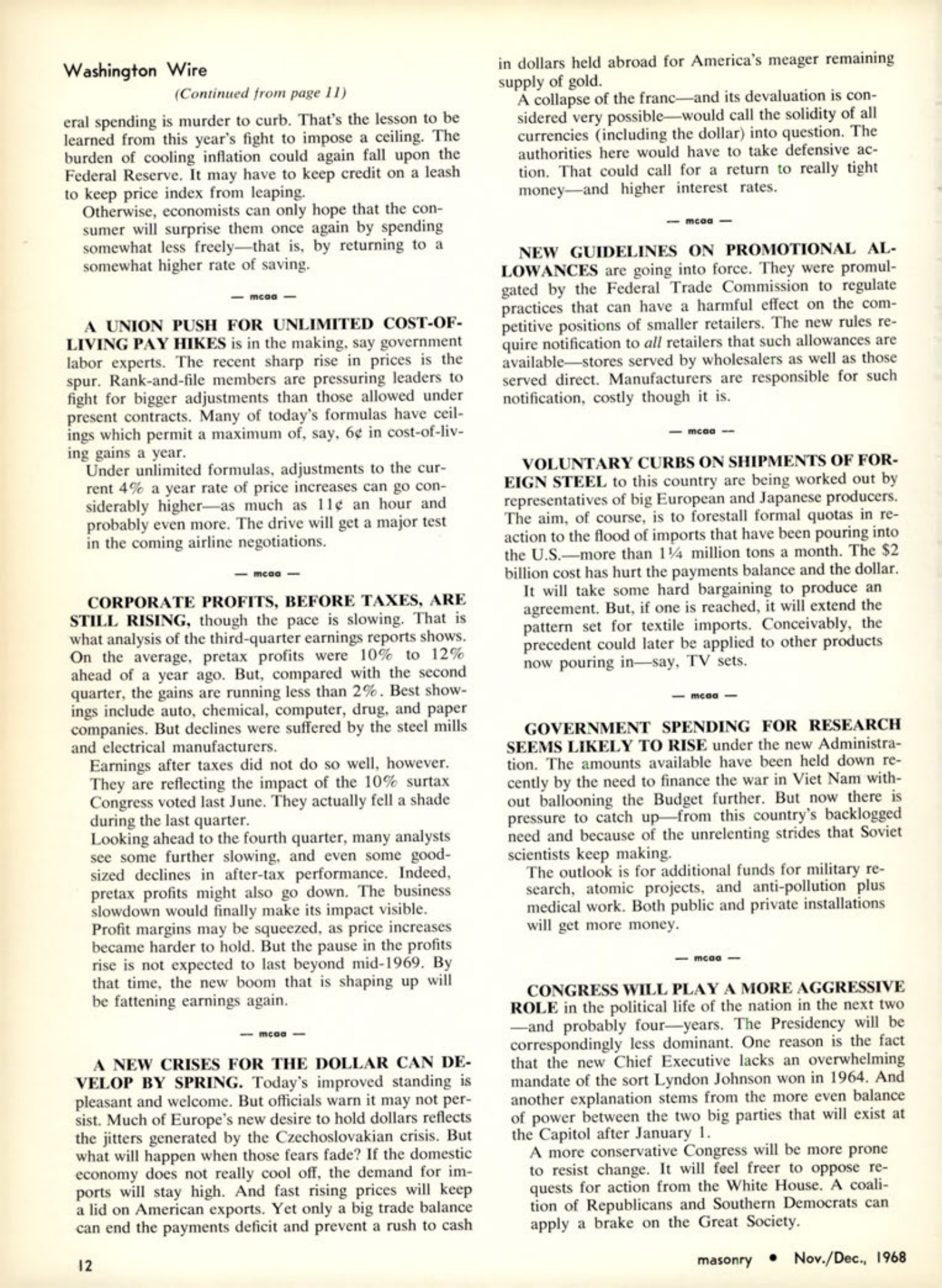 Masonry Magazine December 1968 Page. 12