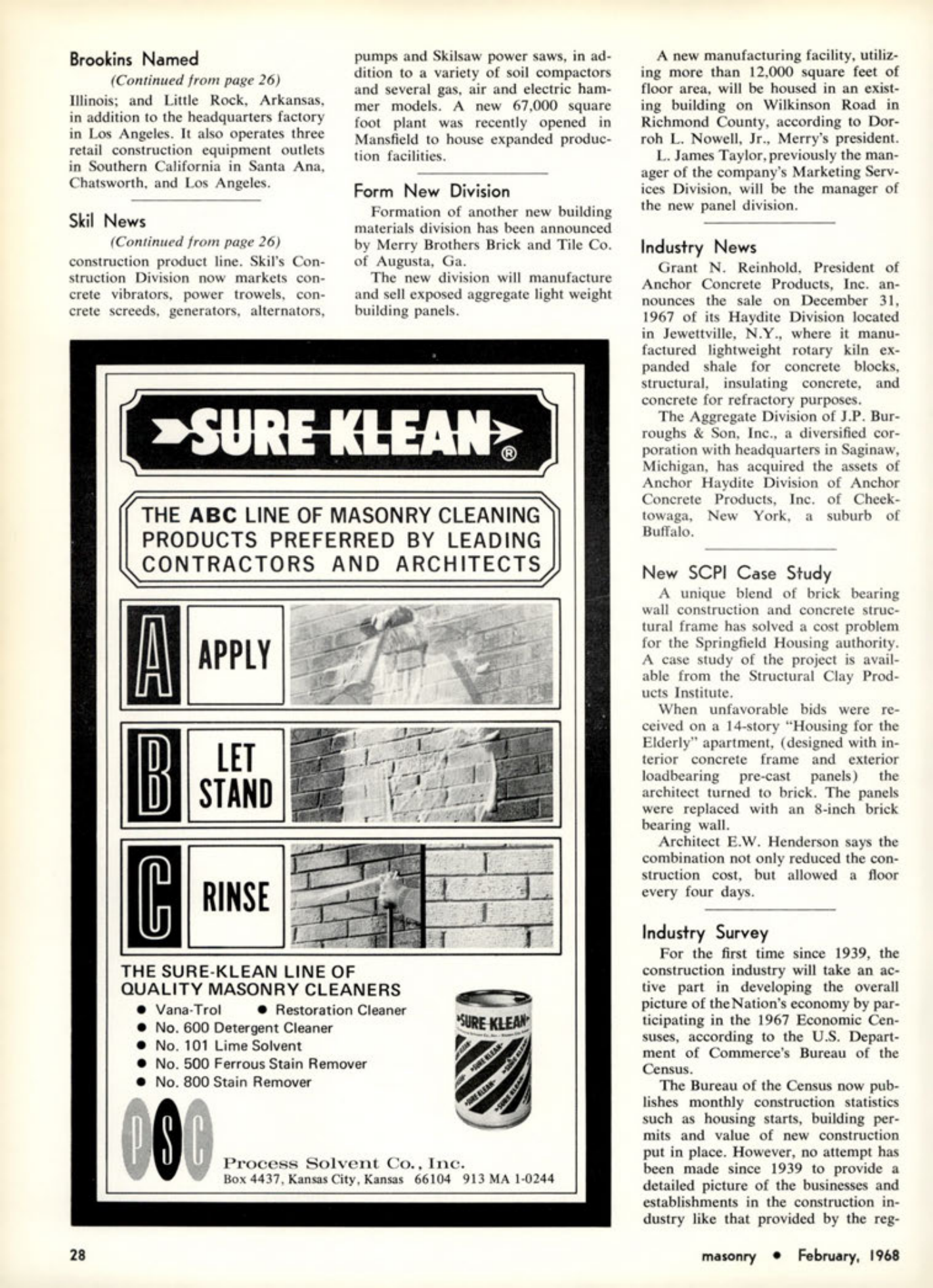 Masonry Magazine February 1968 Page. 28