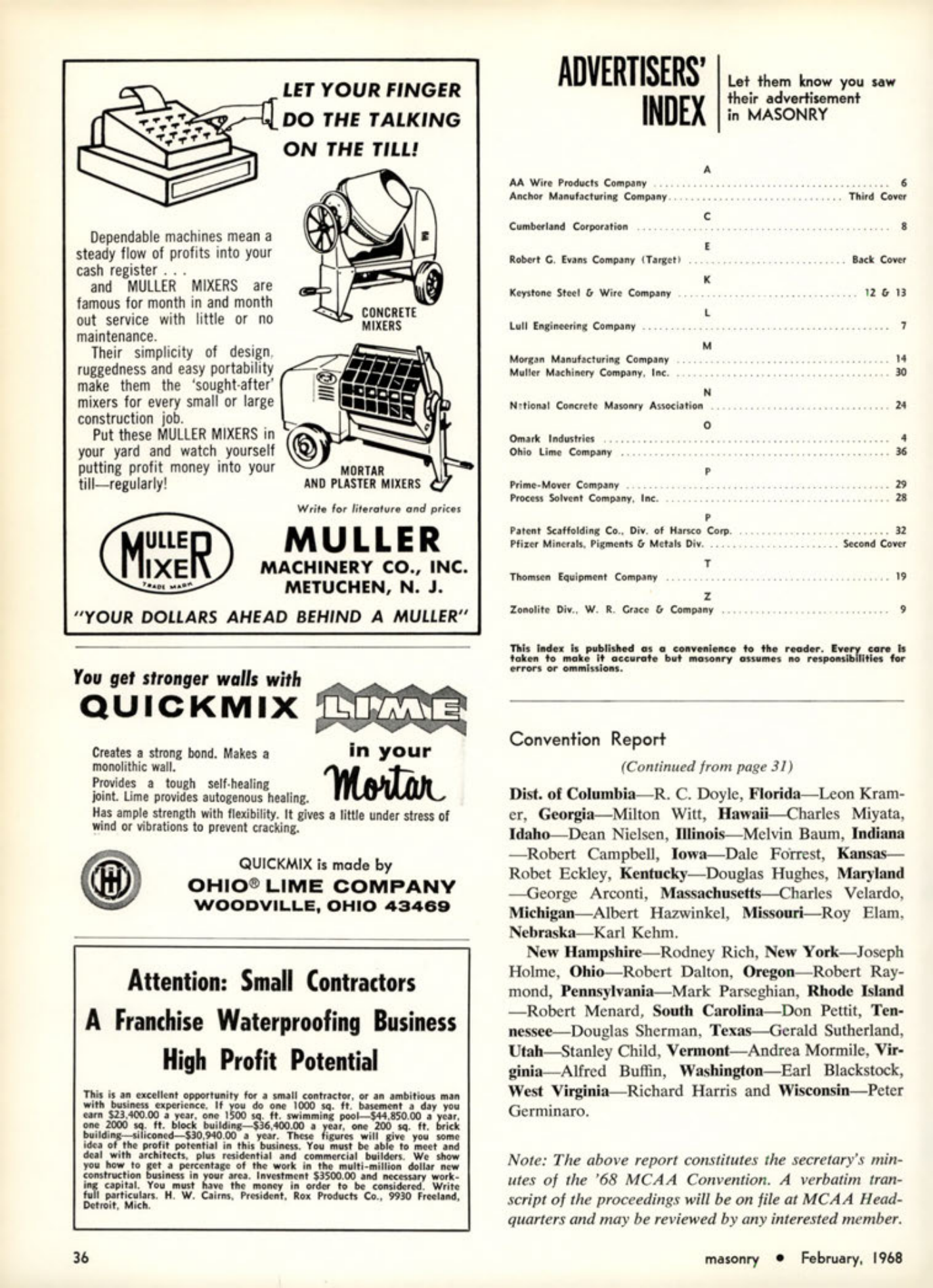 Masonry Magazine February 1968 Page. 36