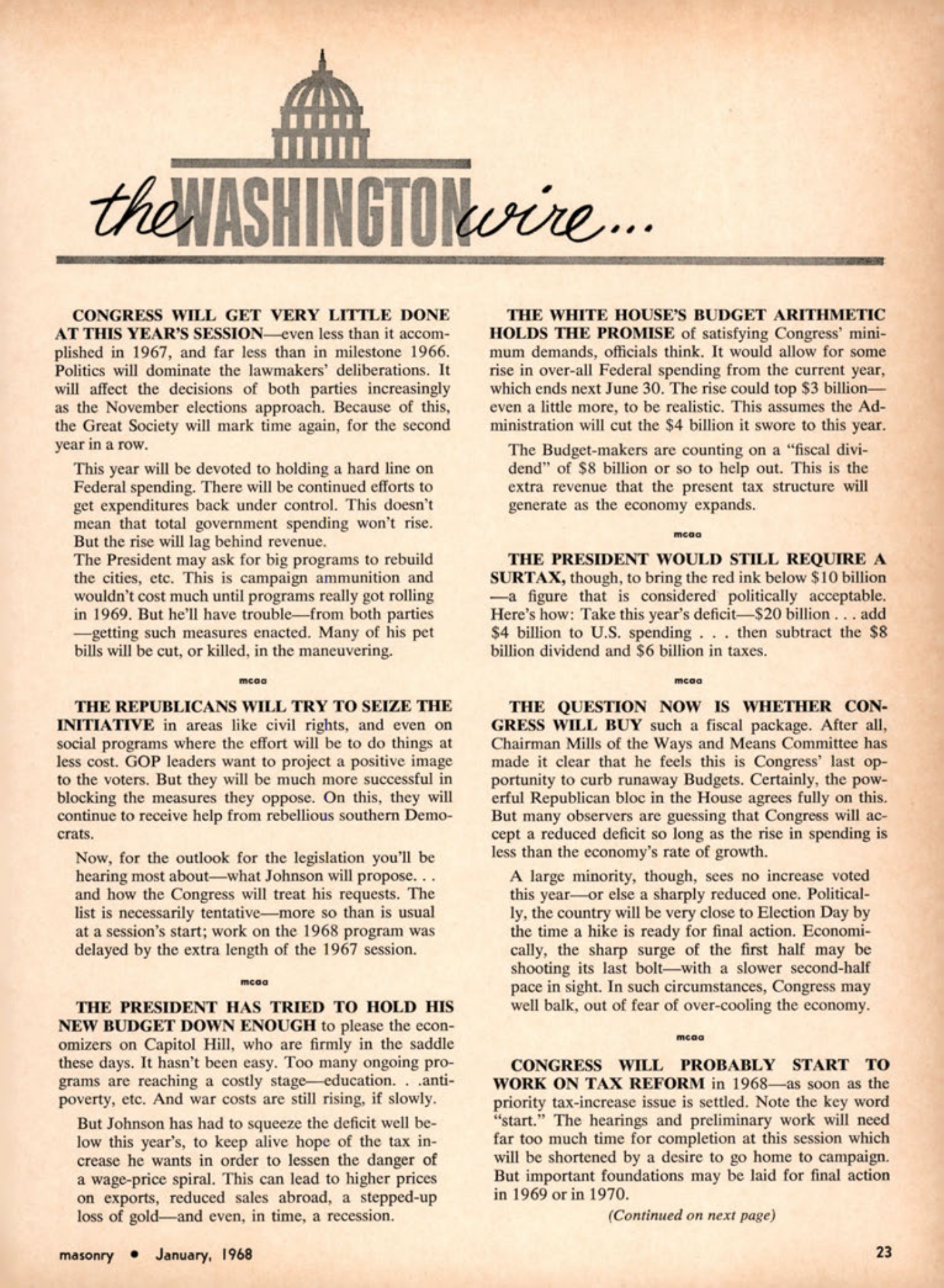Masonry Magazine January 1968 Page. 23