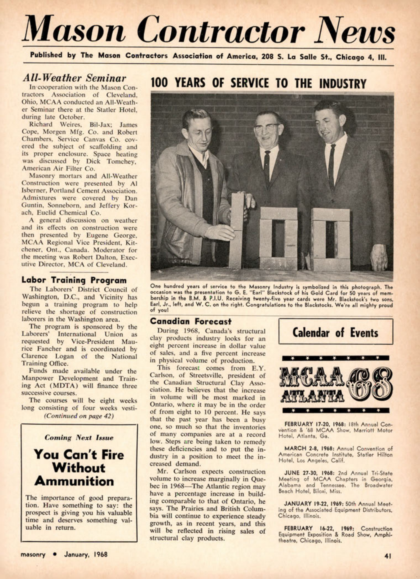 Masonry Magazine January 1968 Page. 41