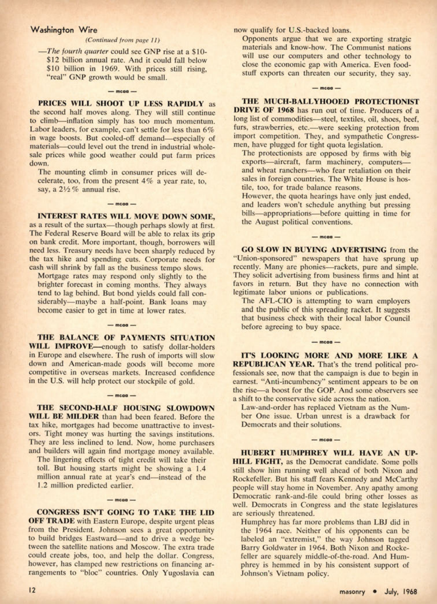 Masonry Magazine July 1968 Page. 12