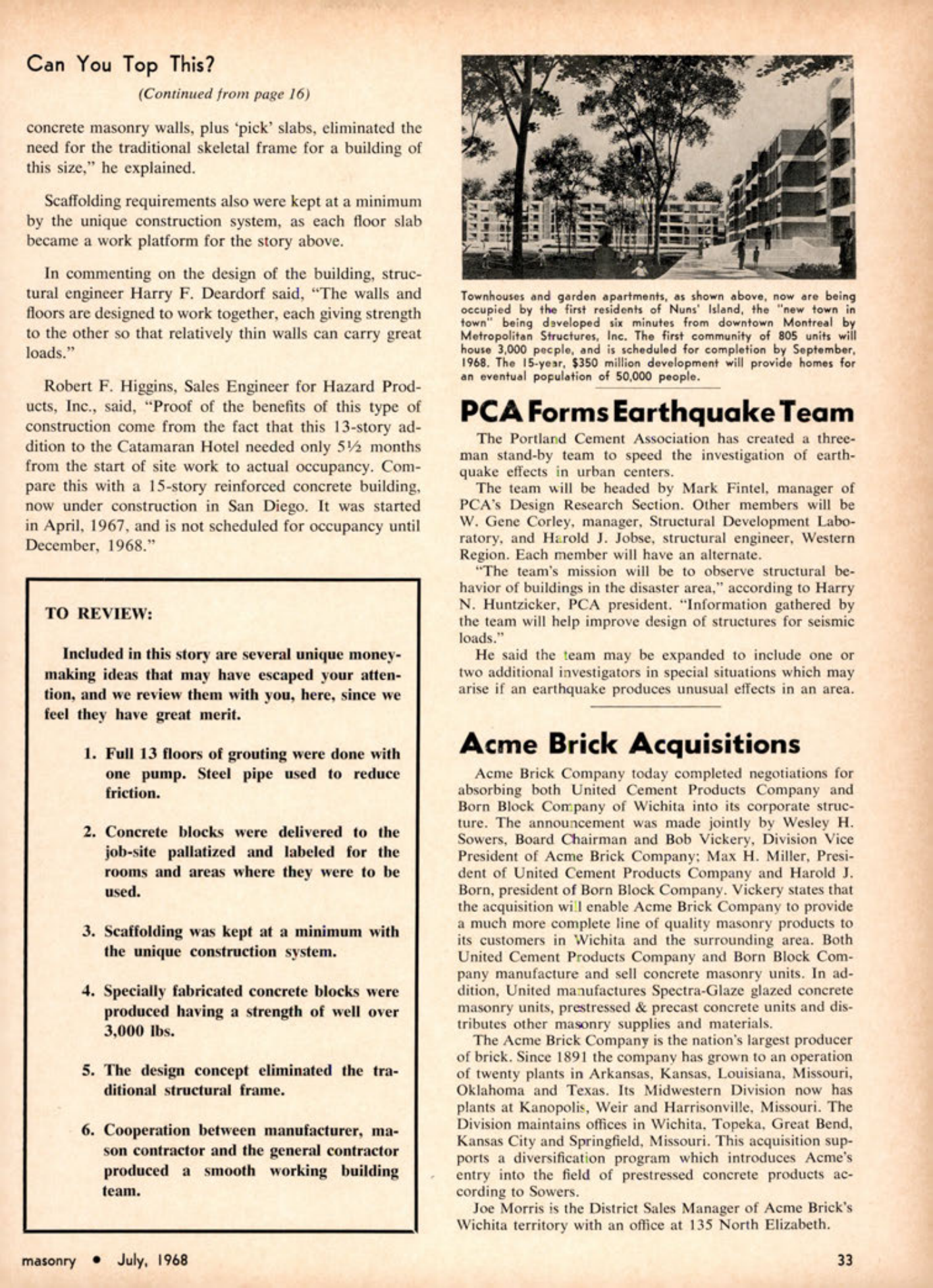 Masonry Magazine July 1968 Page. 33