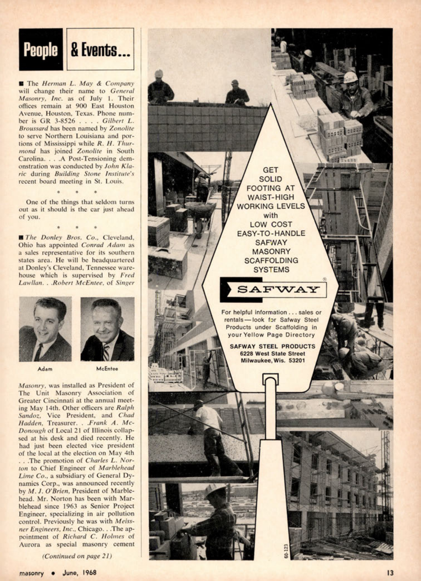 Masonry Magazine June 1968 Page. 13