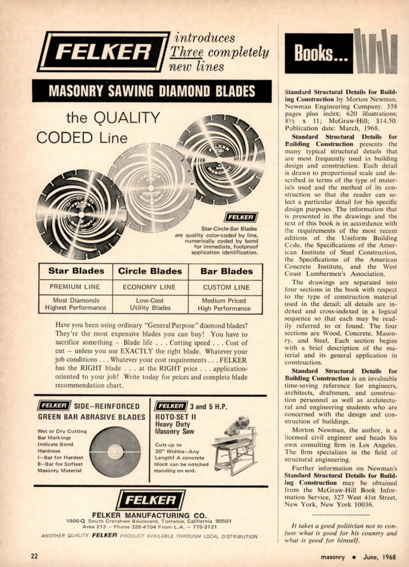 Masonry Magazine June 1968 Page. 22