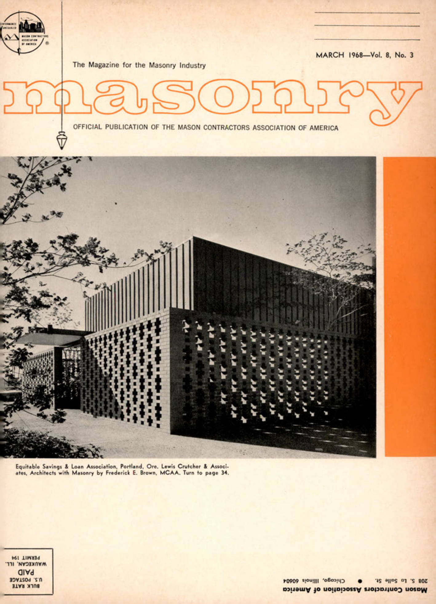 Masonry Magazine March 1968 Page. 1
