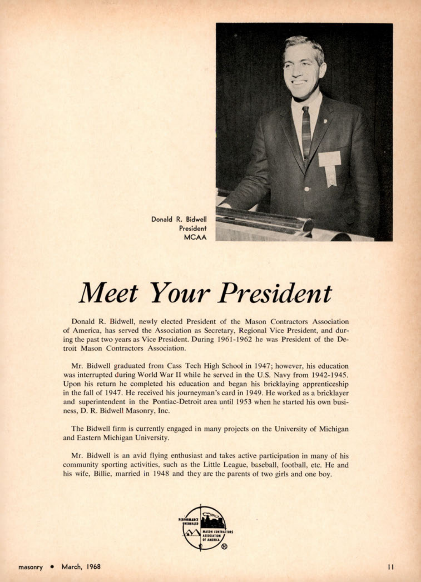 Masonry Magazine March 1968 Page. 11