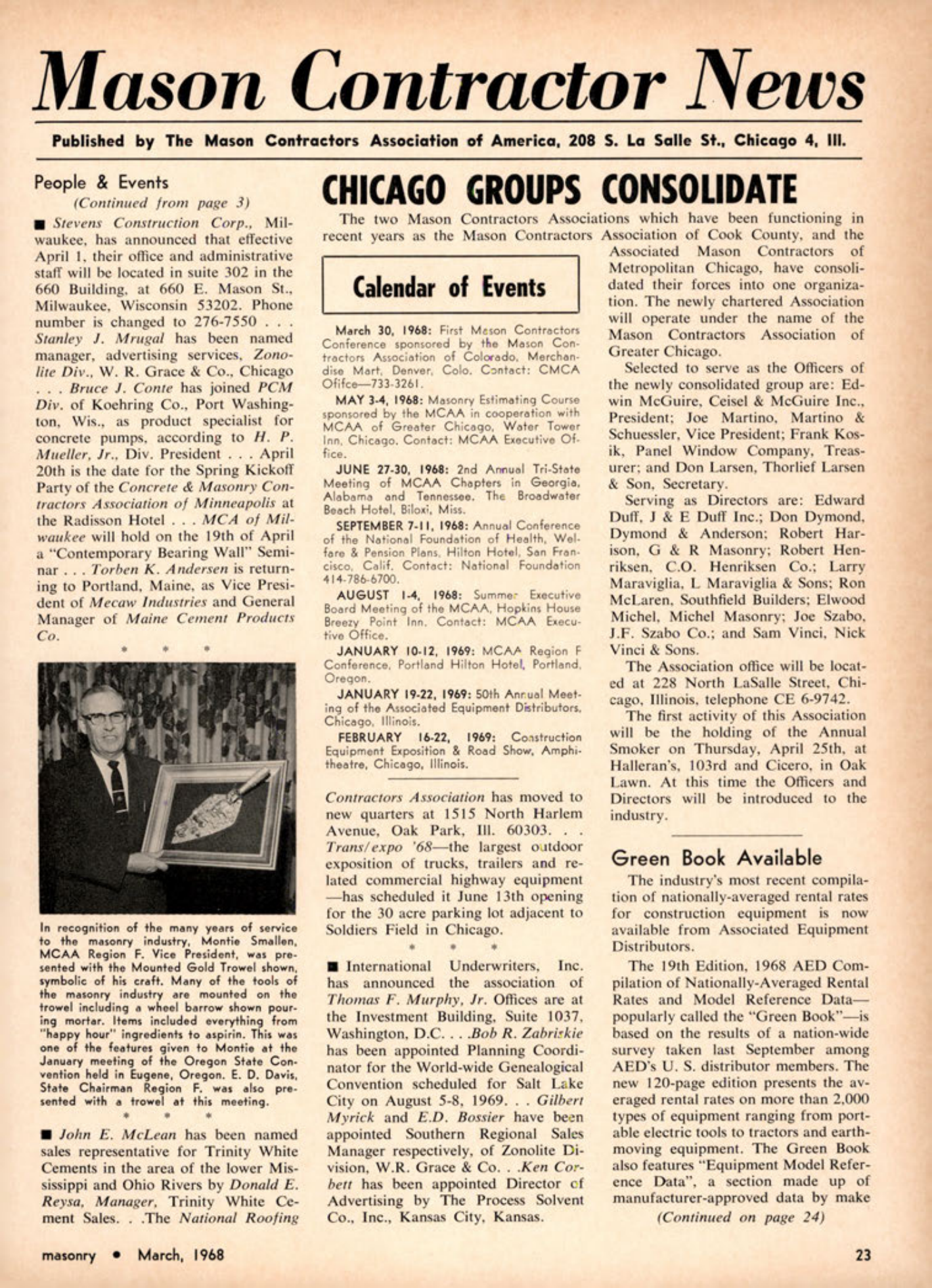 Masonry Magazine March 1968 Page. 23