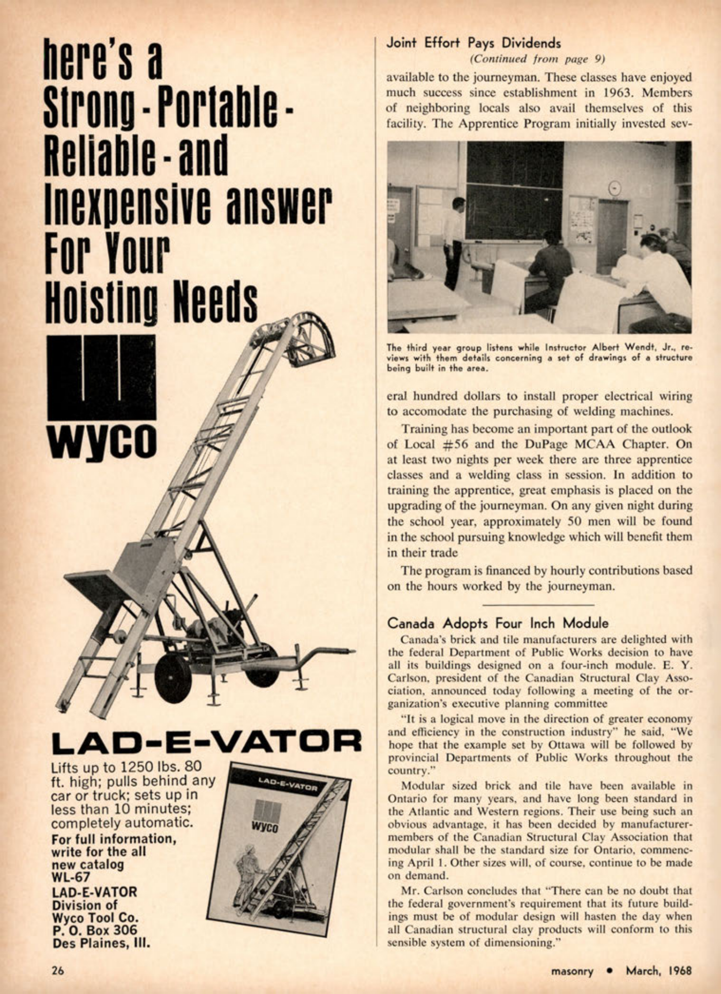 Masonry Magazine March 1968 Page. 26