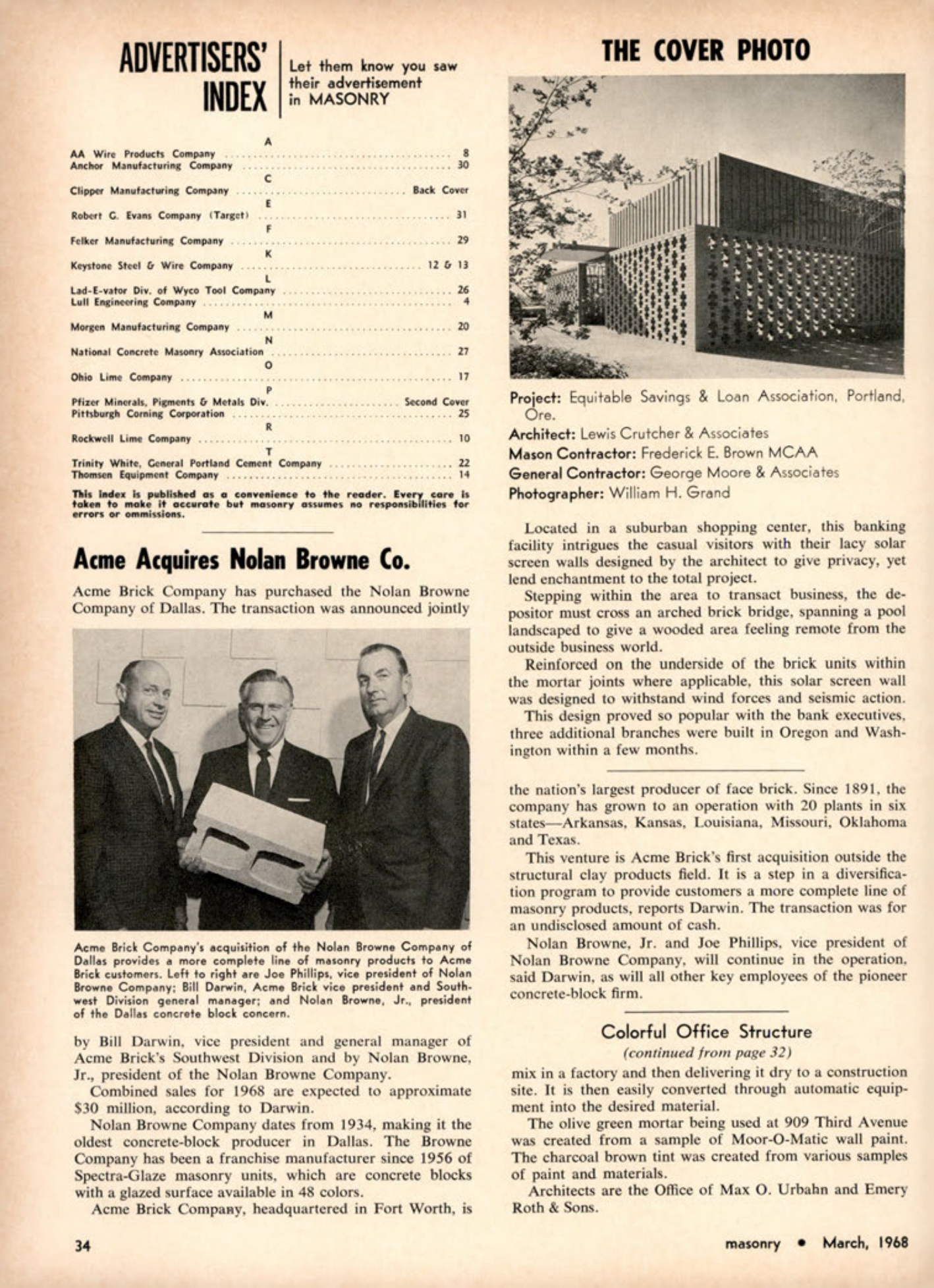 Masonry Magazine March 1968 Page. 34