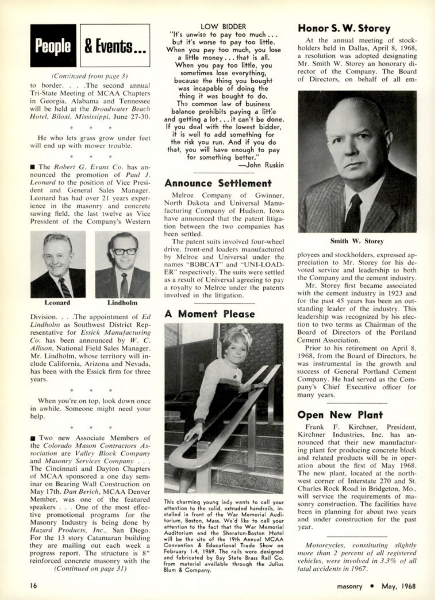Masonry Magazine May 1968 Page. 16