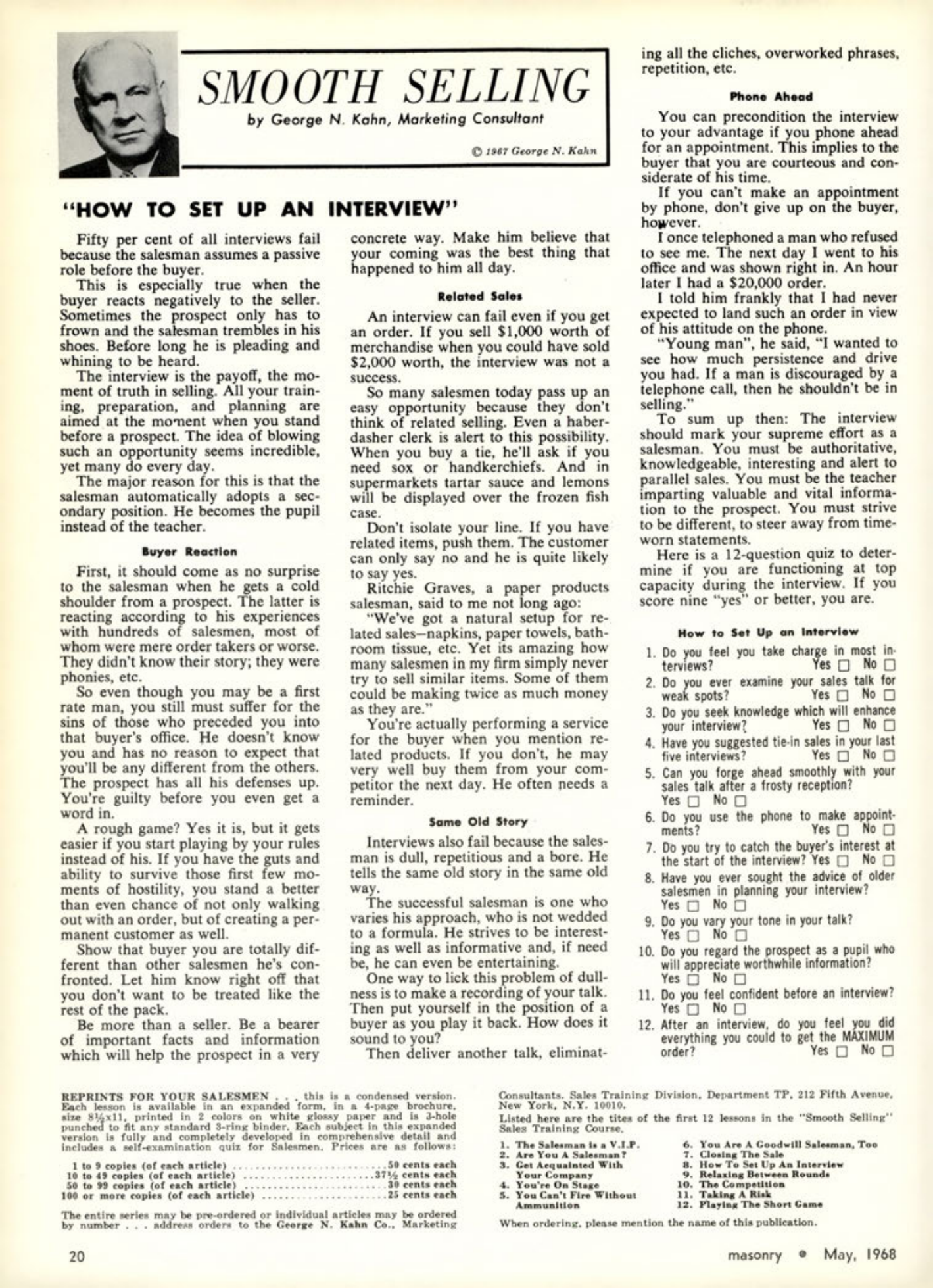 Masonry Magazine May 1968 Page. 20