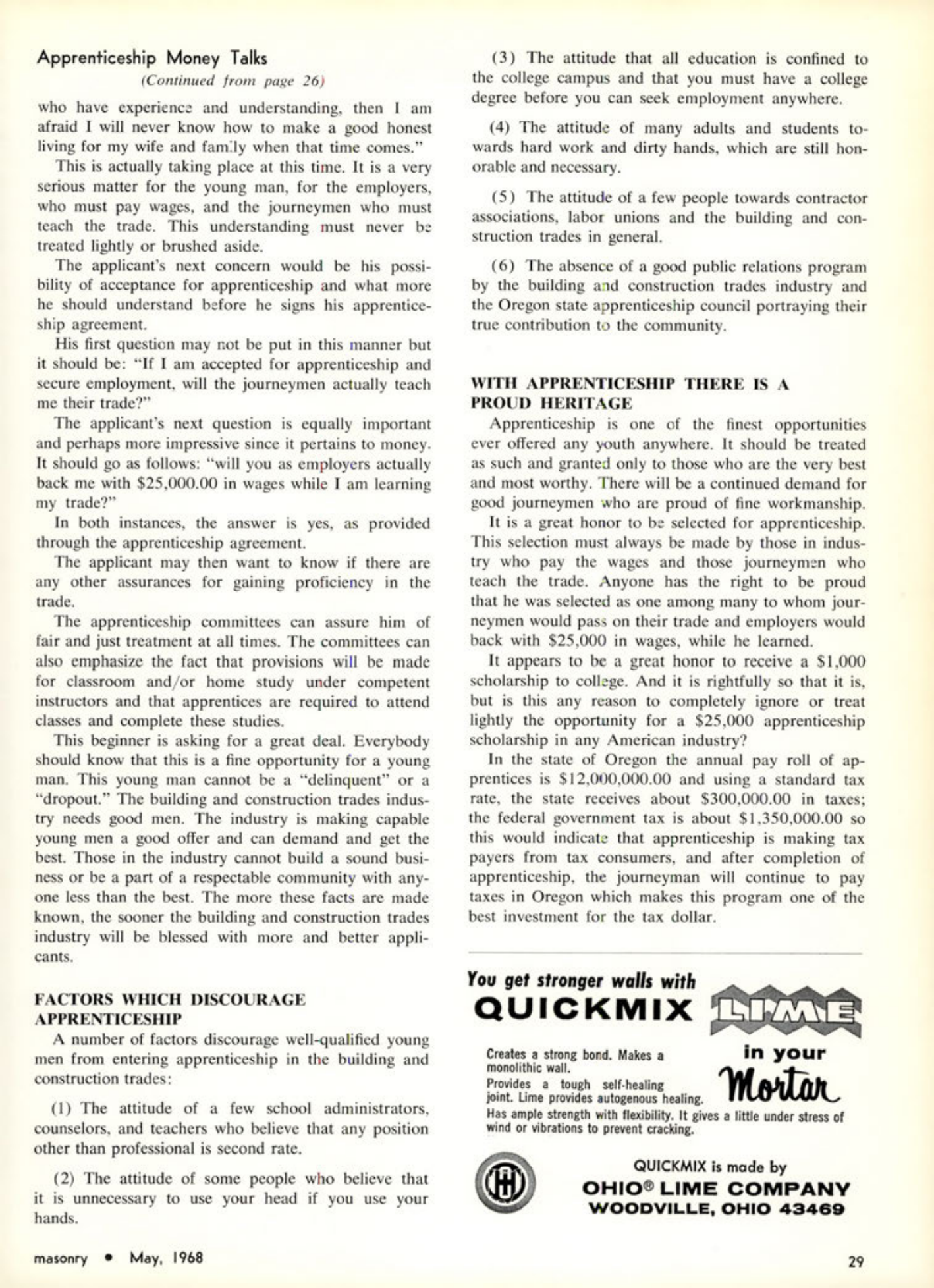Masonry Magazine May 1968 Page. 29