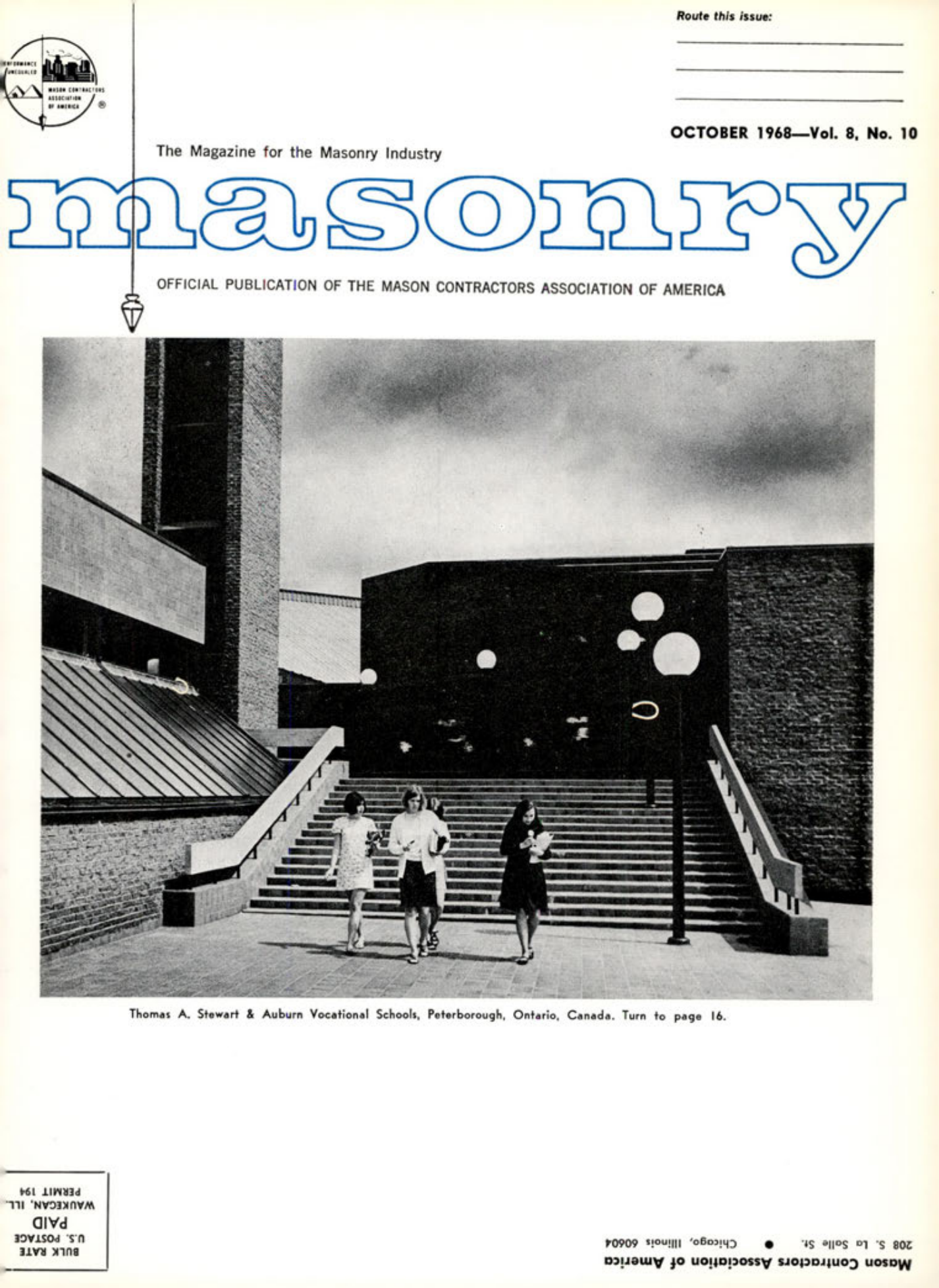 Masonry Magazine October 1968 Page. 1