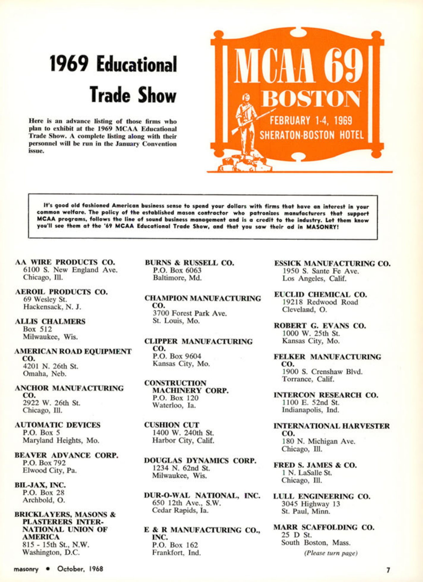 Masonry Magazine October 1968 Page. 7