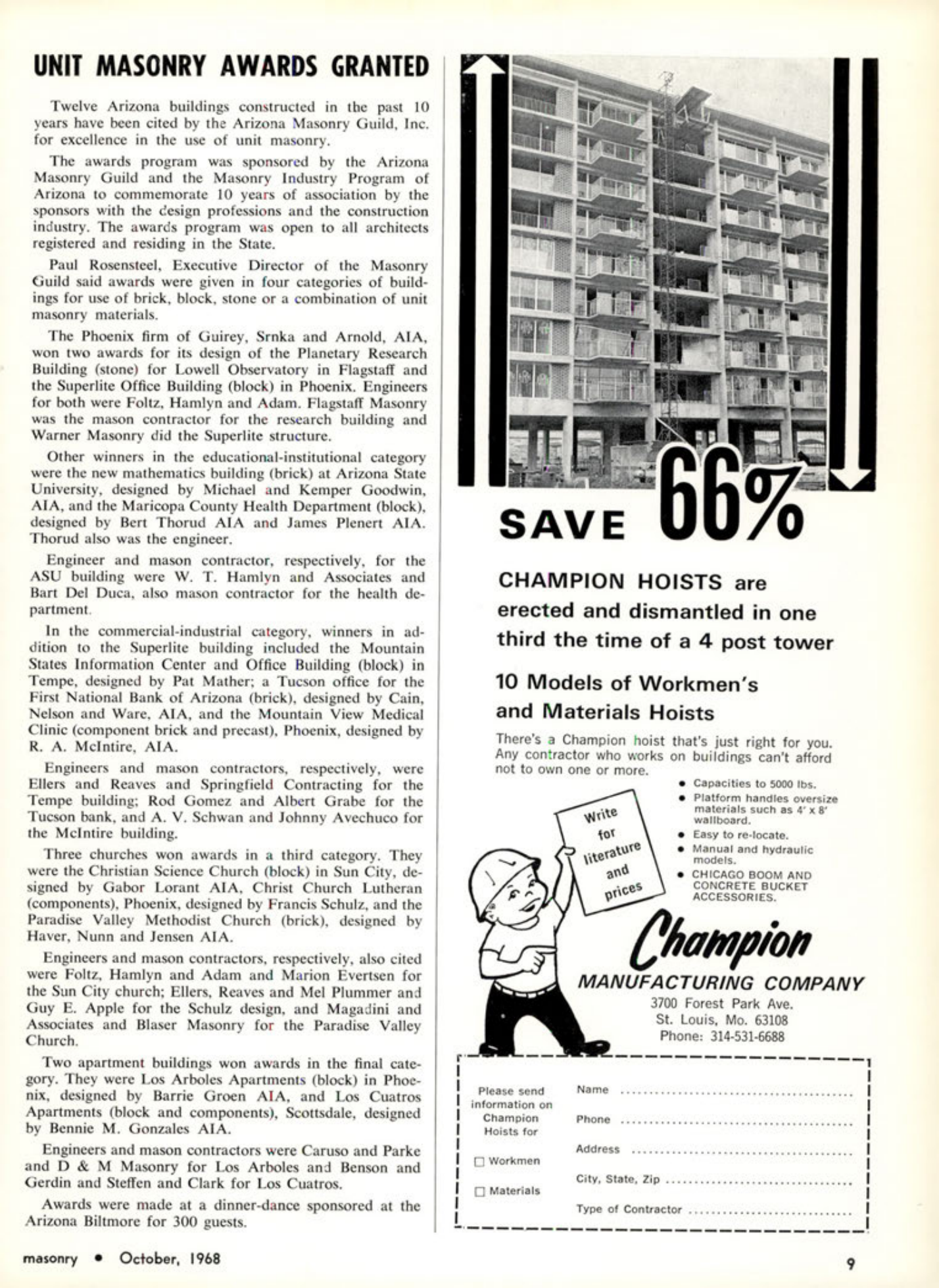 Masonry Magazine October 1968 Page. 9