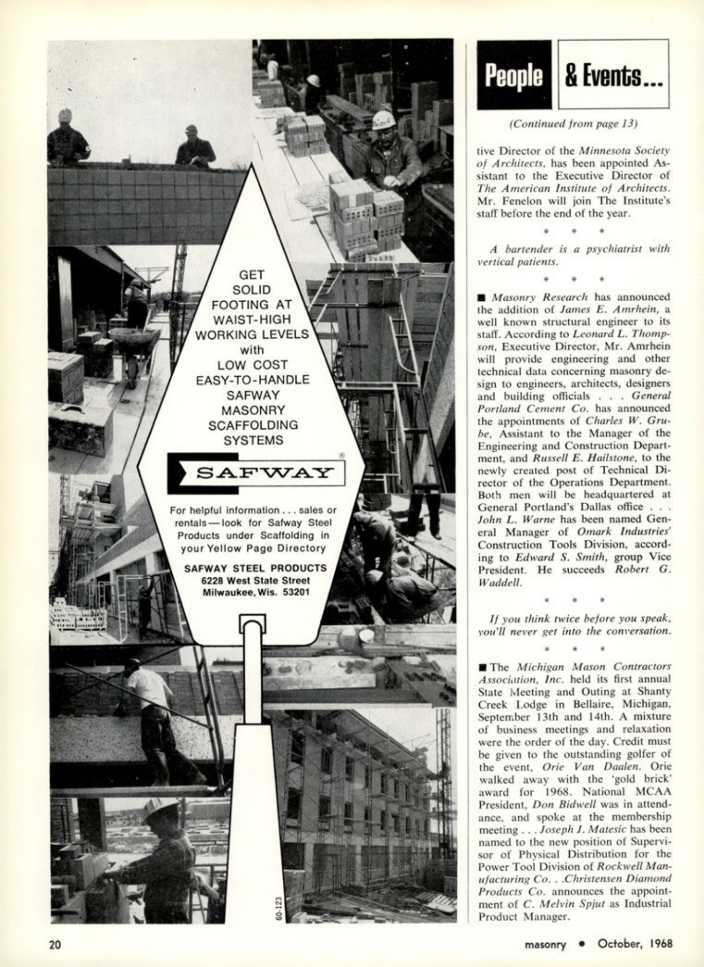Masonry Magazine October 1968 Page. 20