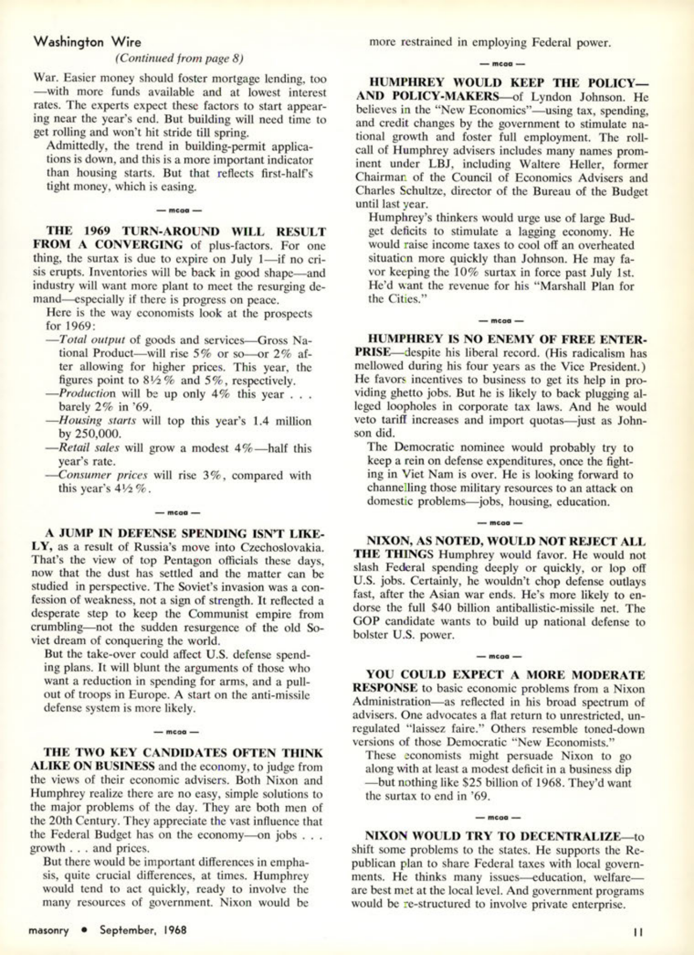 Masonry Magazine September 1968 Page. 11