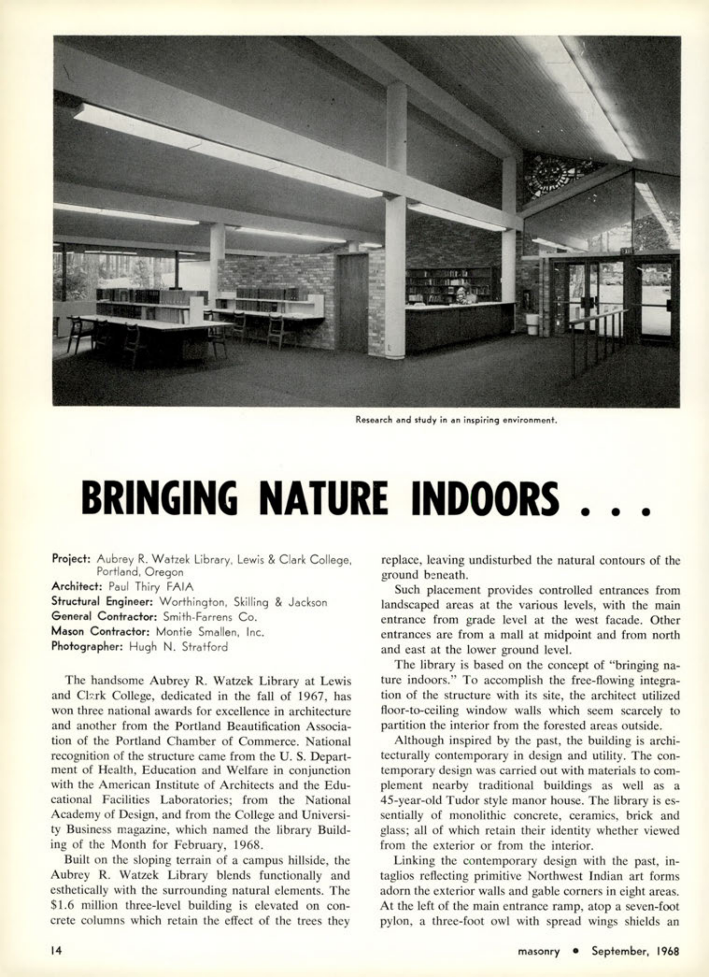 Masonry Magazine September 1968 Page. 14