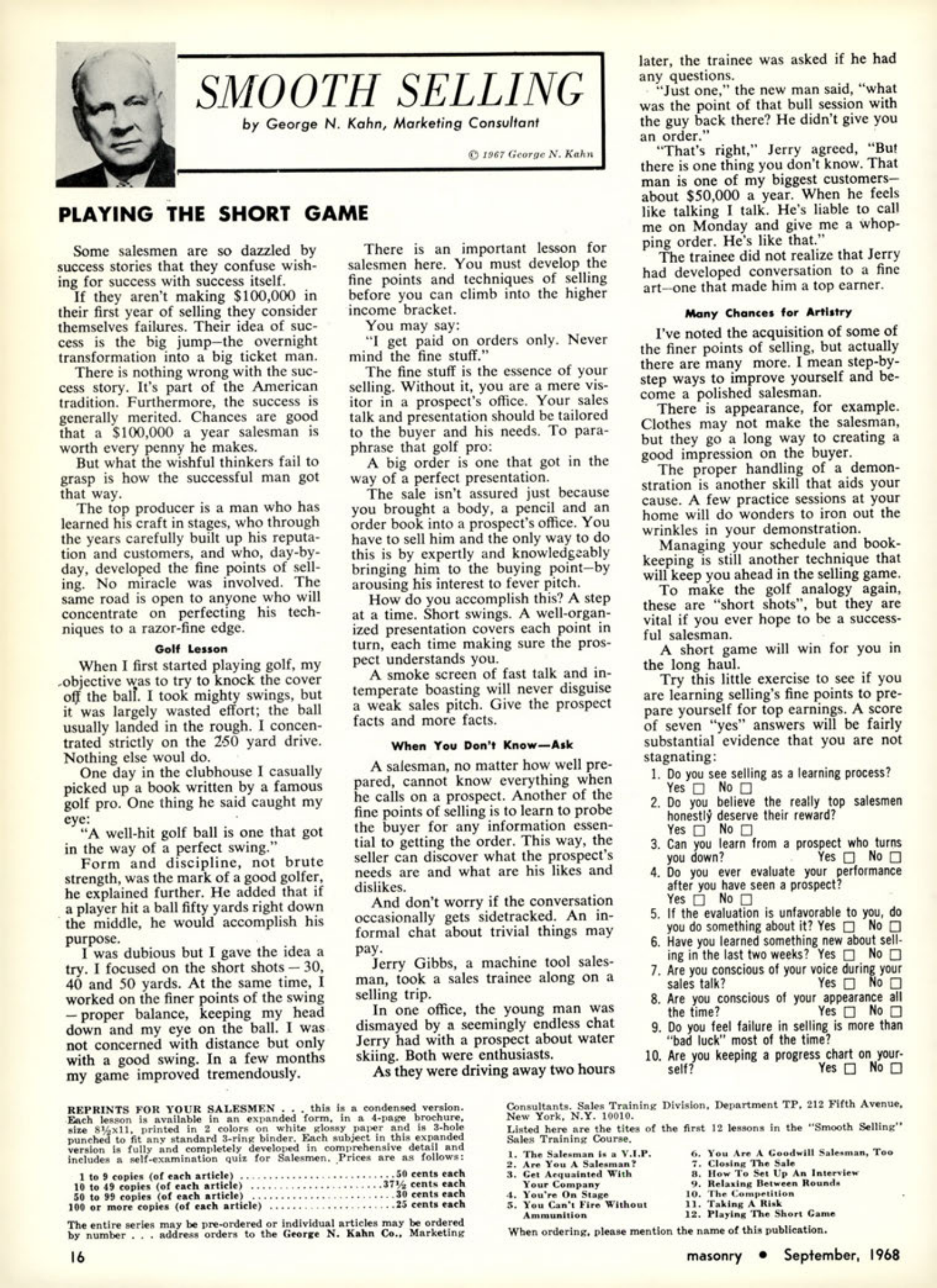 Masonry Magazine September 1968 Page. 16