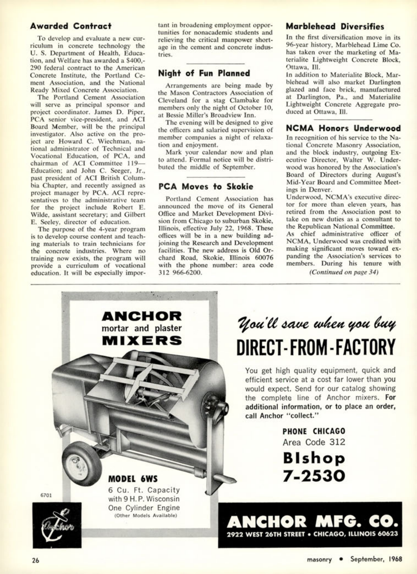 Masonry Magazine September 1968 Page. 26