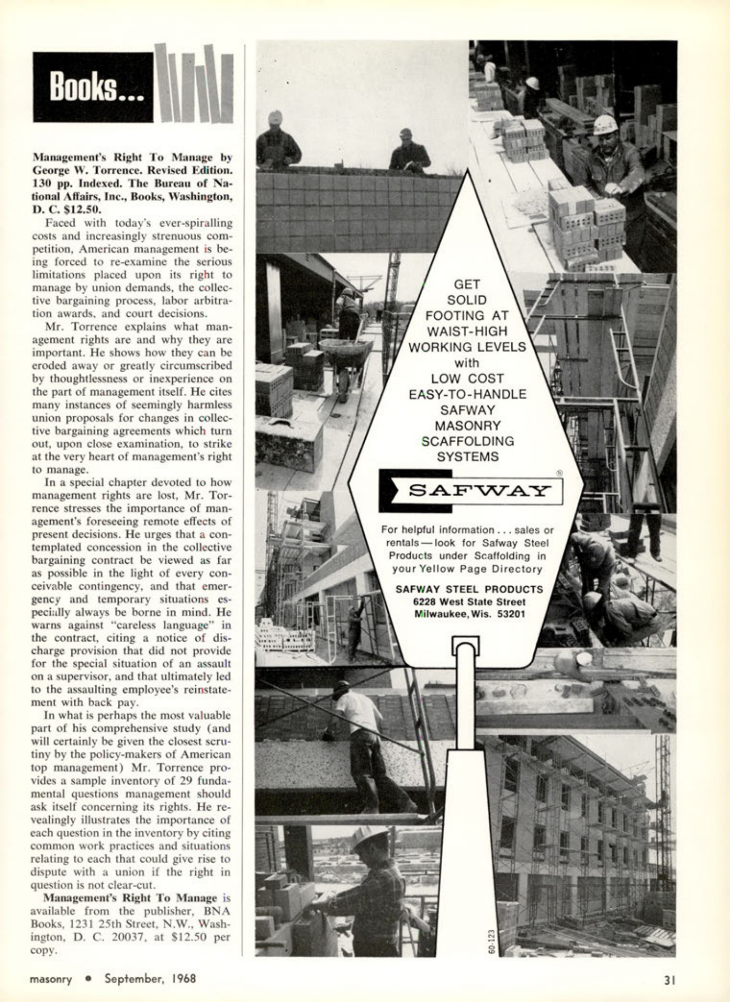 Masonry Magazine September 1968 Page. 31