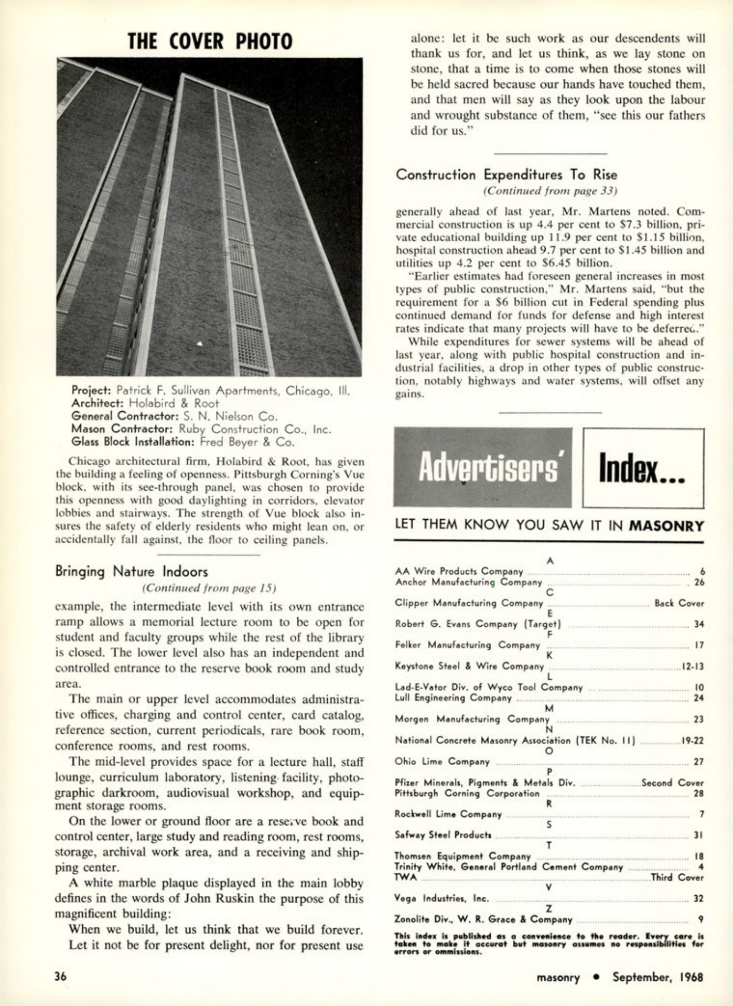 Masonry Magazine September 1968 Page. 36