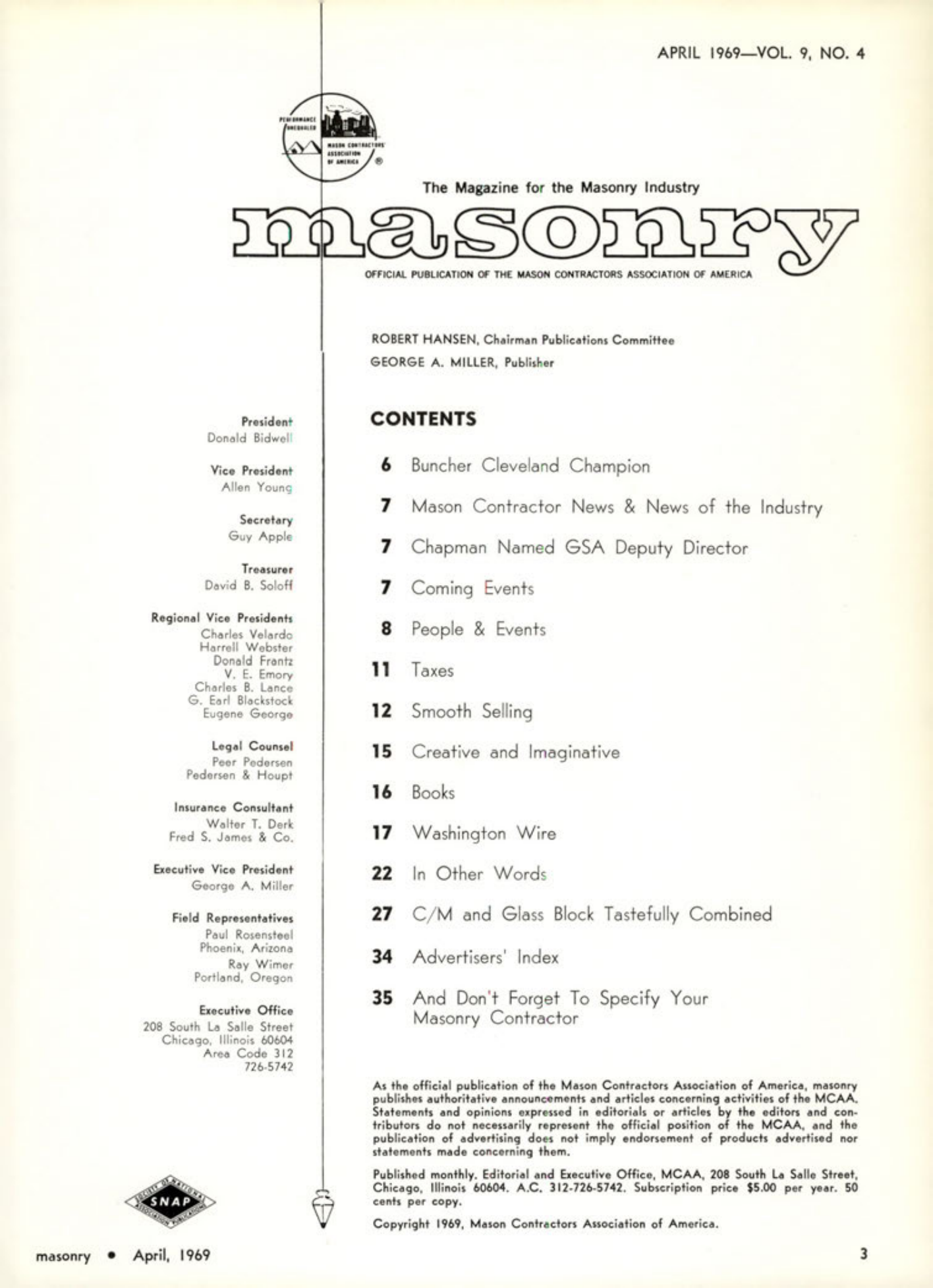 Masonry Magazine April 1969 Page. 3