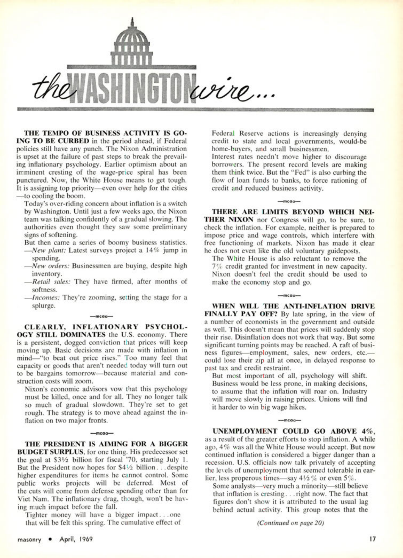 Masonry Magazine April 1969 Page. 17