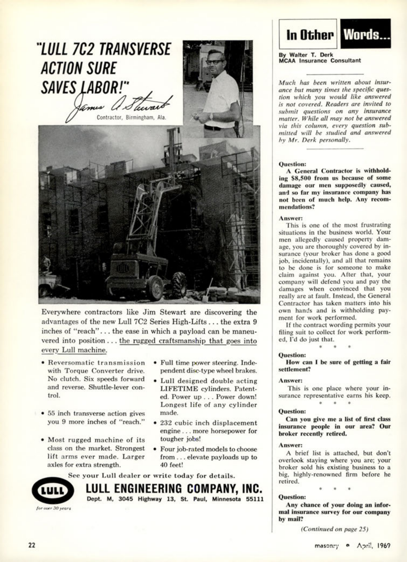 Masonry Magazine April 1969 Page. 22