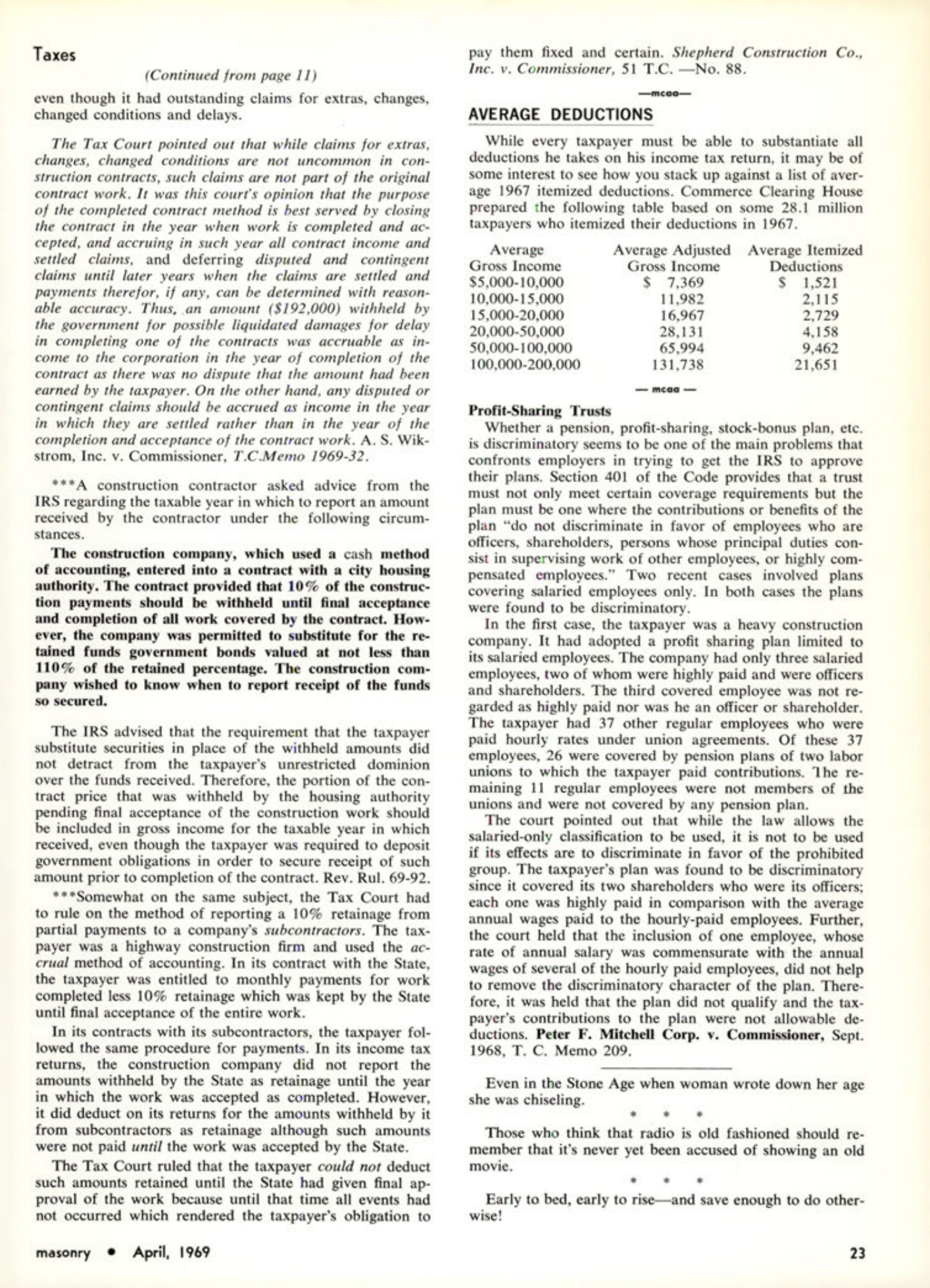Masonry Magazine April 1969 Page. 23
