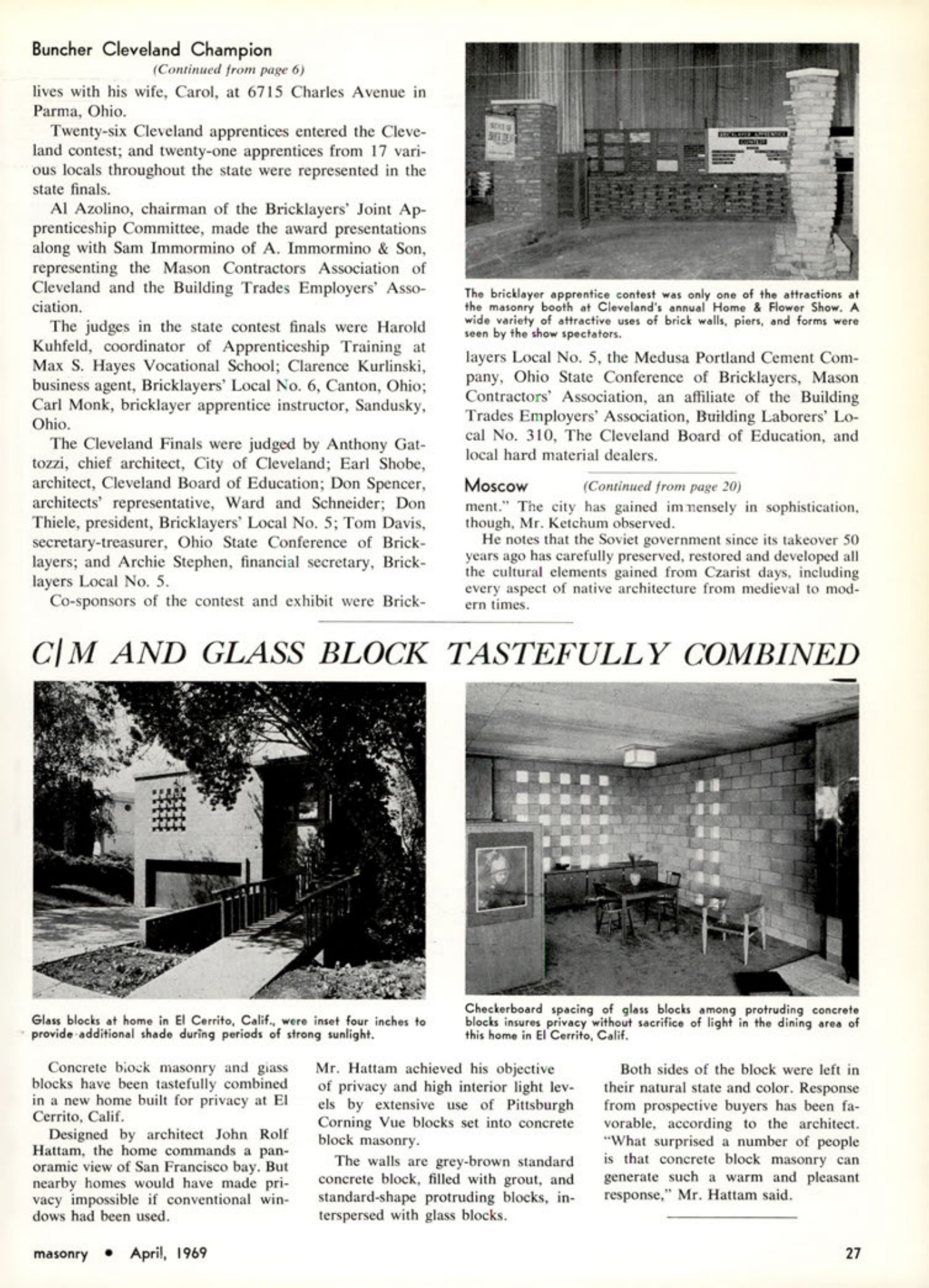 Masonry Magazine April 1969 Page. 27