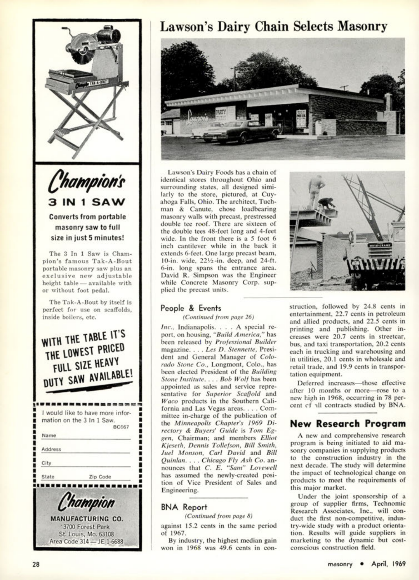 Masonry Magazine April 1969 Page. 28