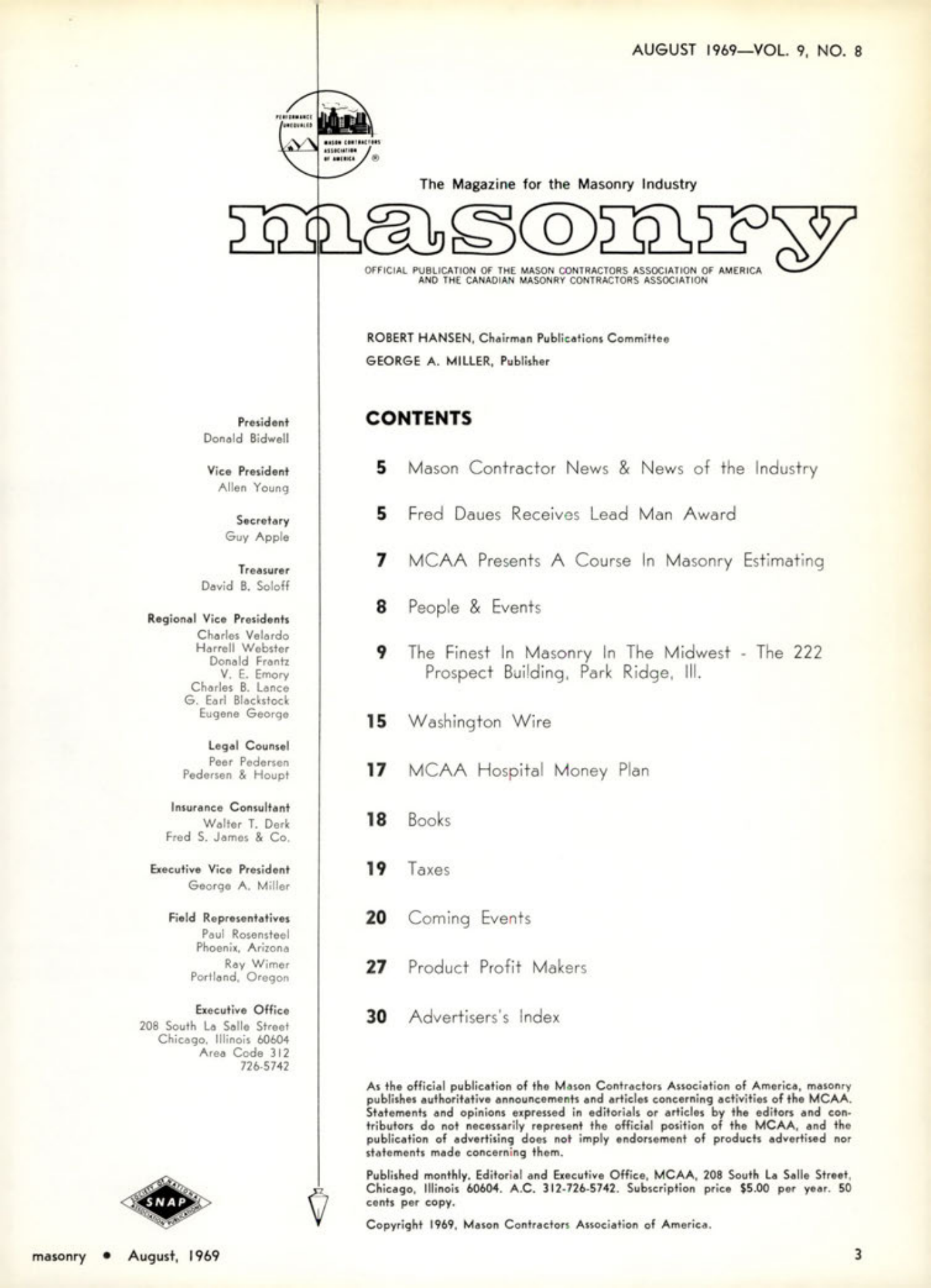 Masonry Magazine August 1969 Page. 3