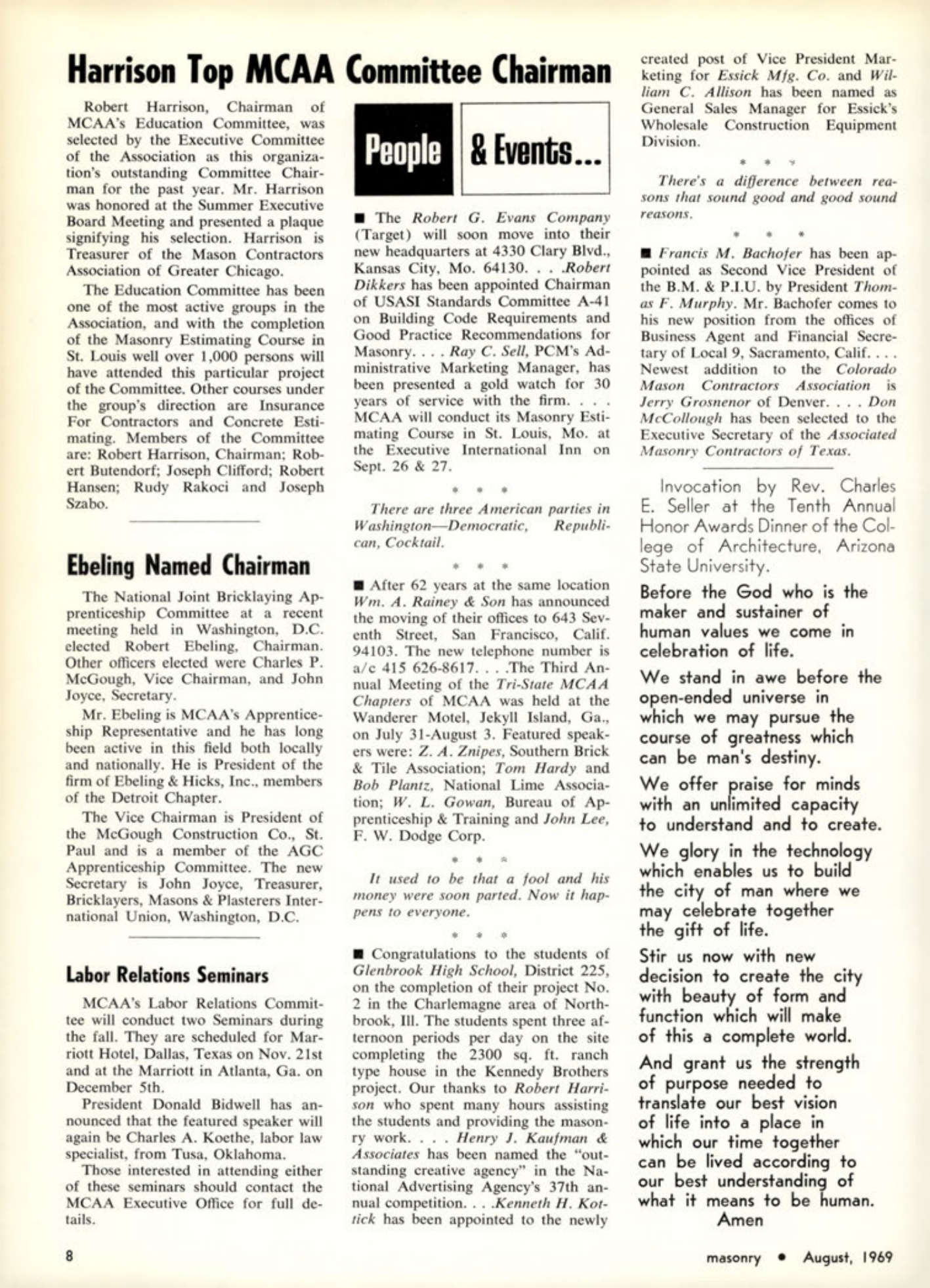 Masonry Magazine August 1969 Page. 8