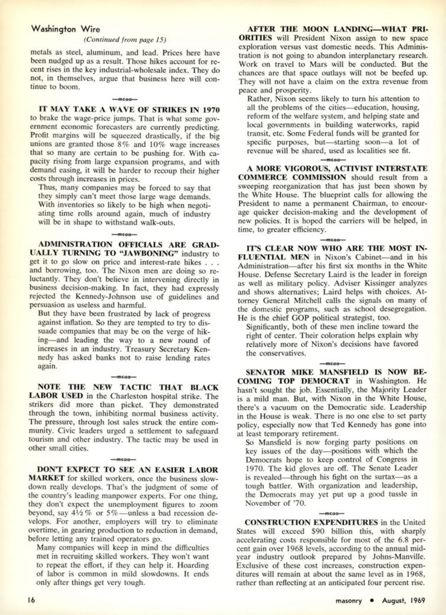 Masonry Magazine August 1969 Page. 16
