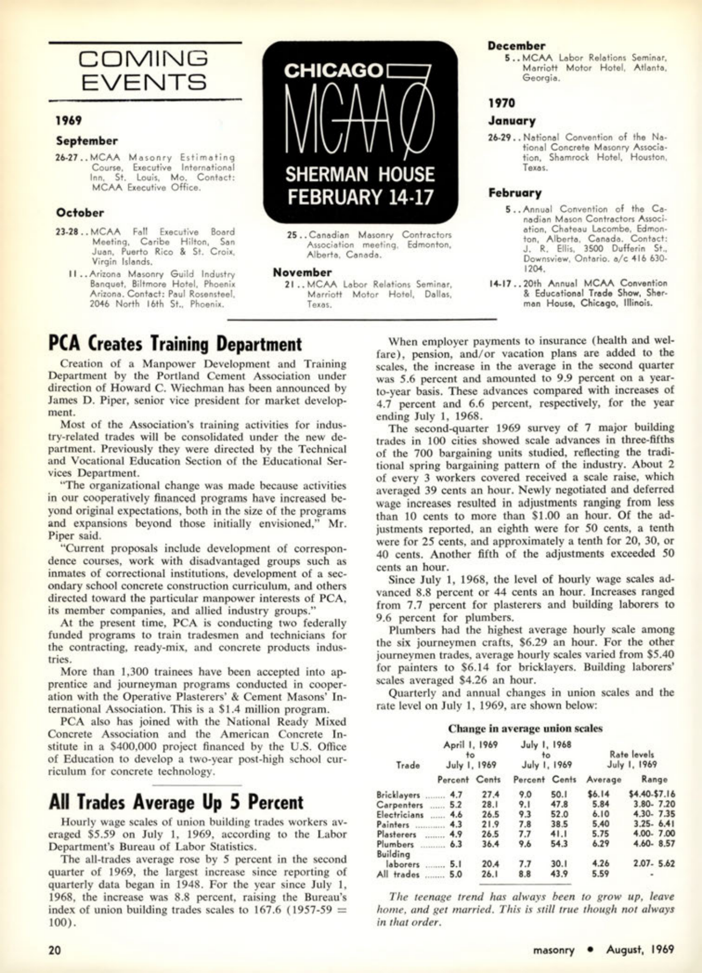 Masonry Magazine August 1969 Page. 20