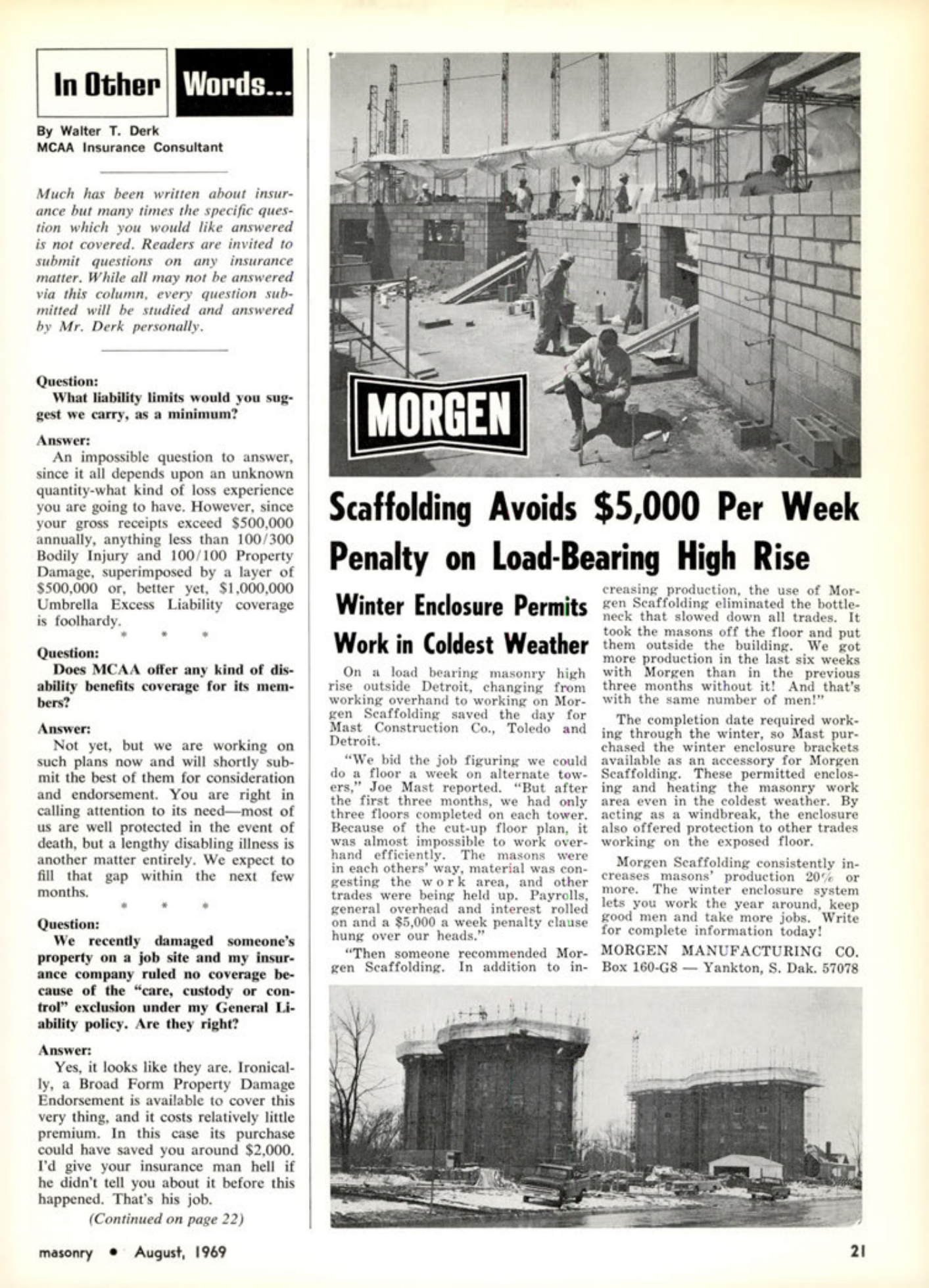 Masonry Magazine August 1969 Page. 21
