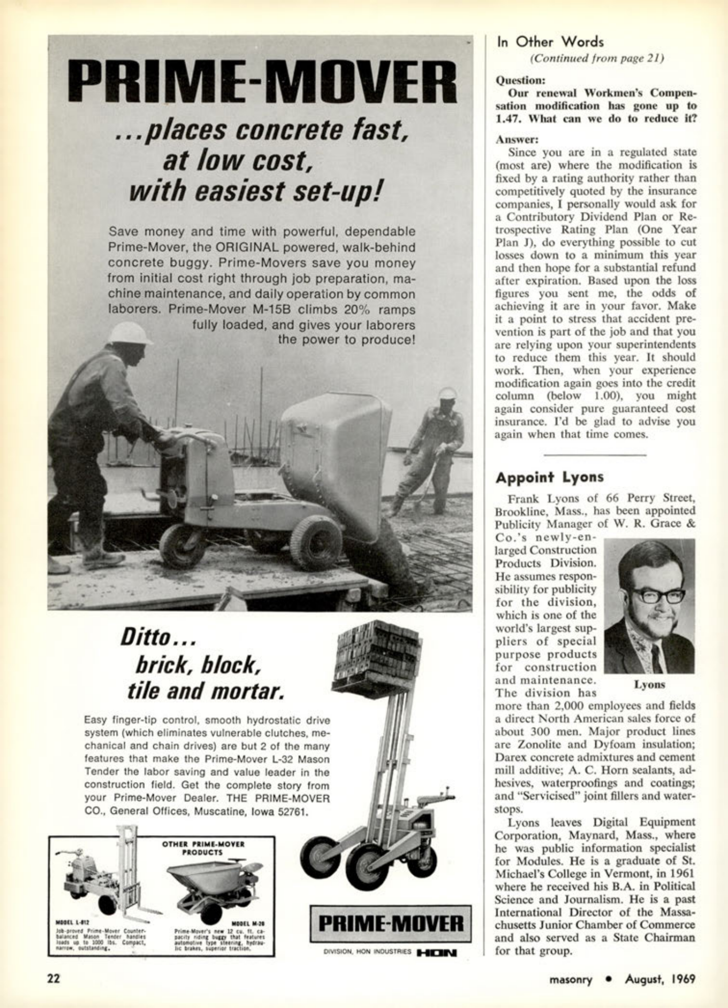 Masonry Magazine August 1969 Page. 22