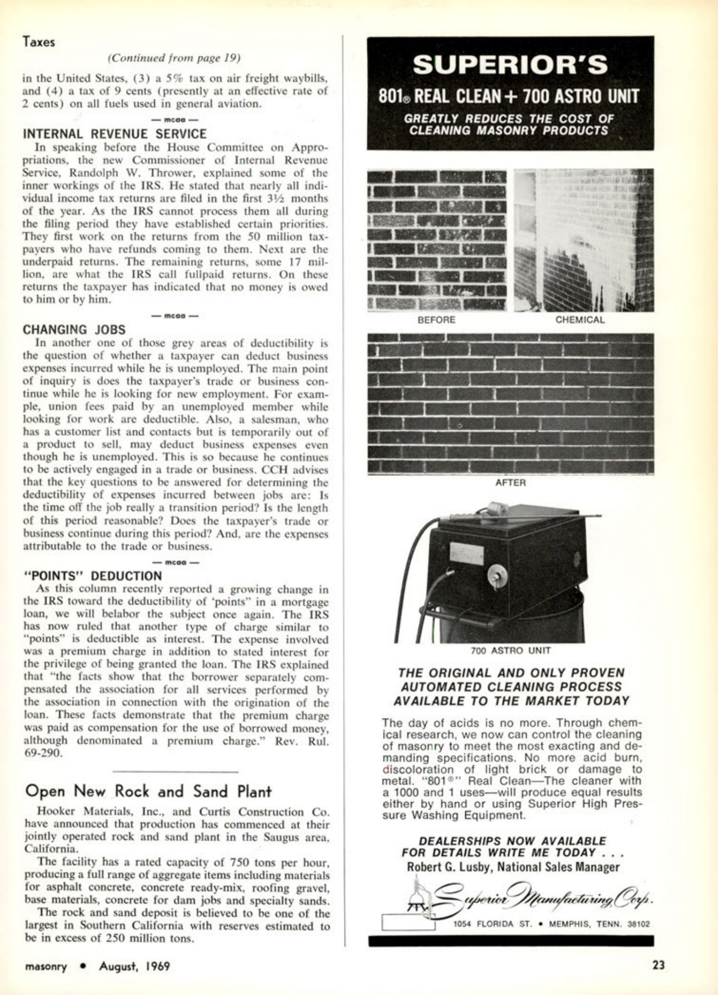 Masonry Magazine August 1969 Page. 23
